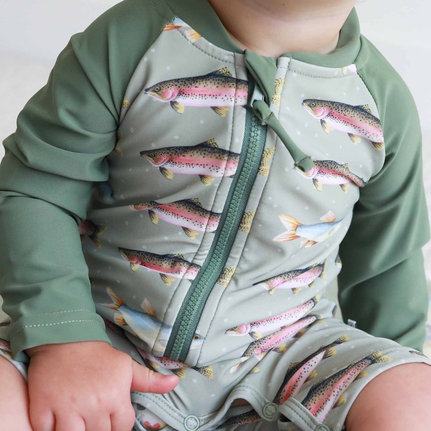 Long Sleeve Rash Guard Swim Romper Shortie