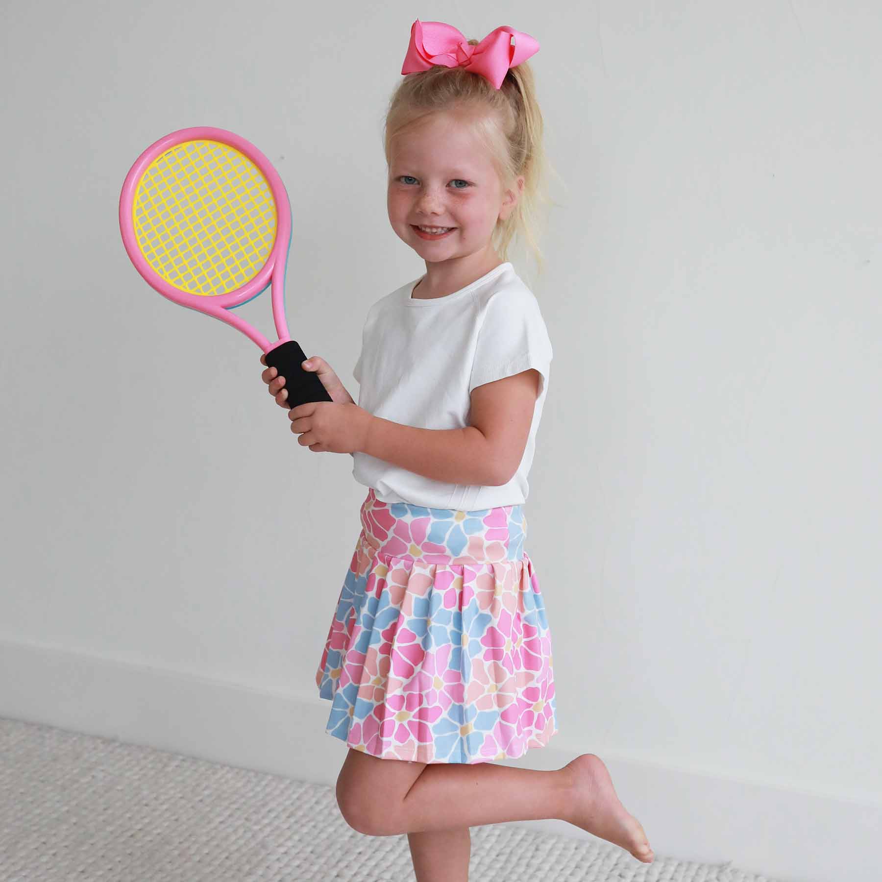 Kids Athletic Pleated Skirt | Power Flowers