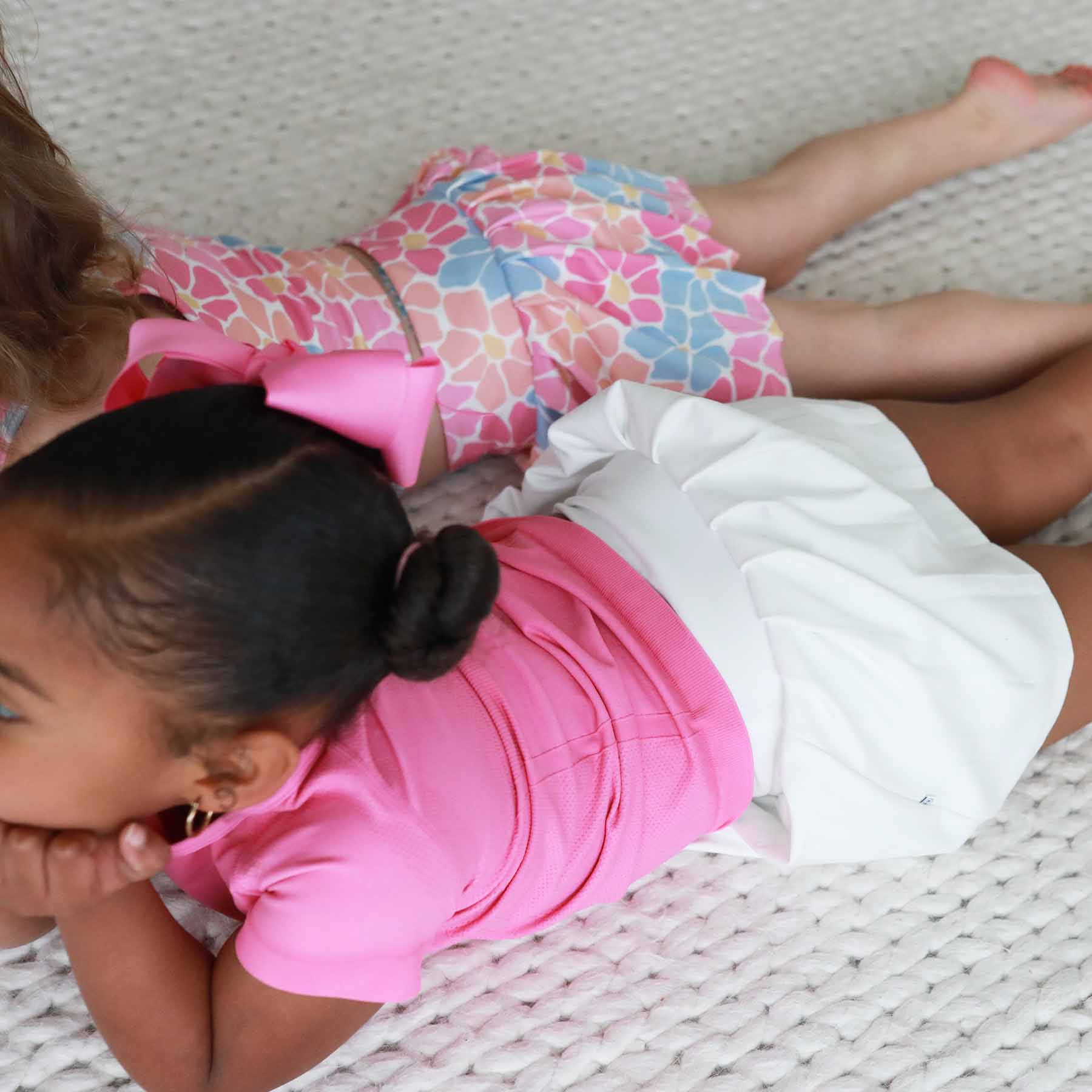 Kids Athletic Pleated Skirt | White