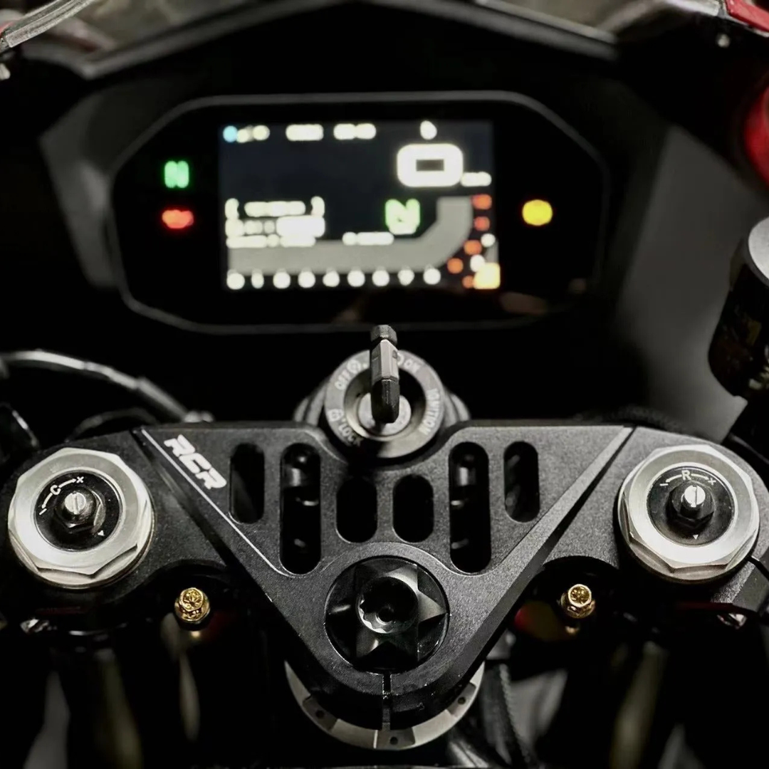 RCR Bright Black Steering Head Nut