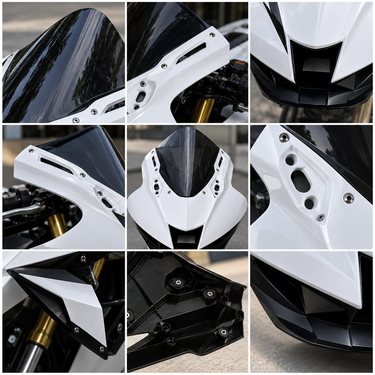 RCRSP For ZX500RR Motorcycle Front Fairing Kit Fireblade Style Tall Racing Windscreen Front Cowl OEM Screws Clips Direct Fit Acc
