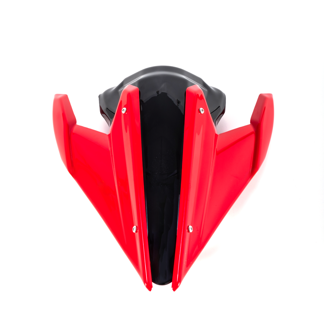 RCR Bright Black Rear Seat For QJMOTOR SRK600RS（Bright Red Rear Wing）