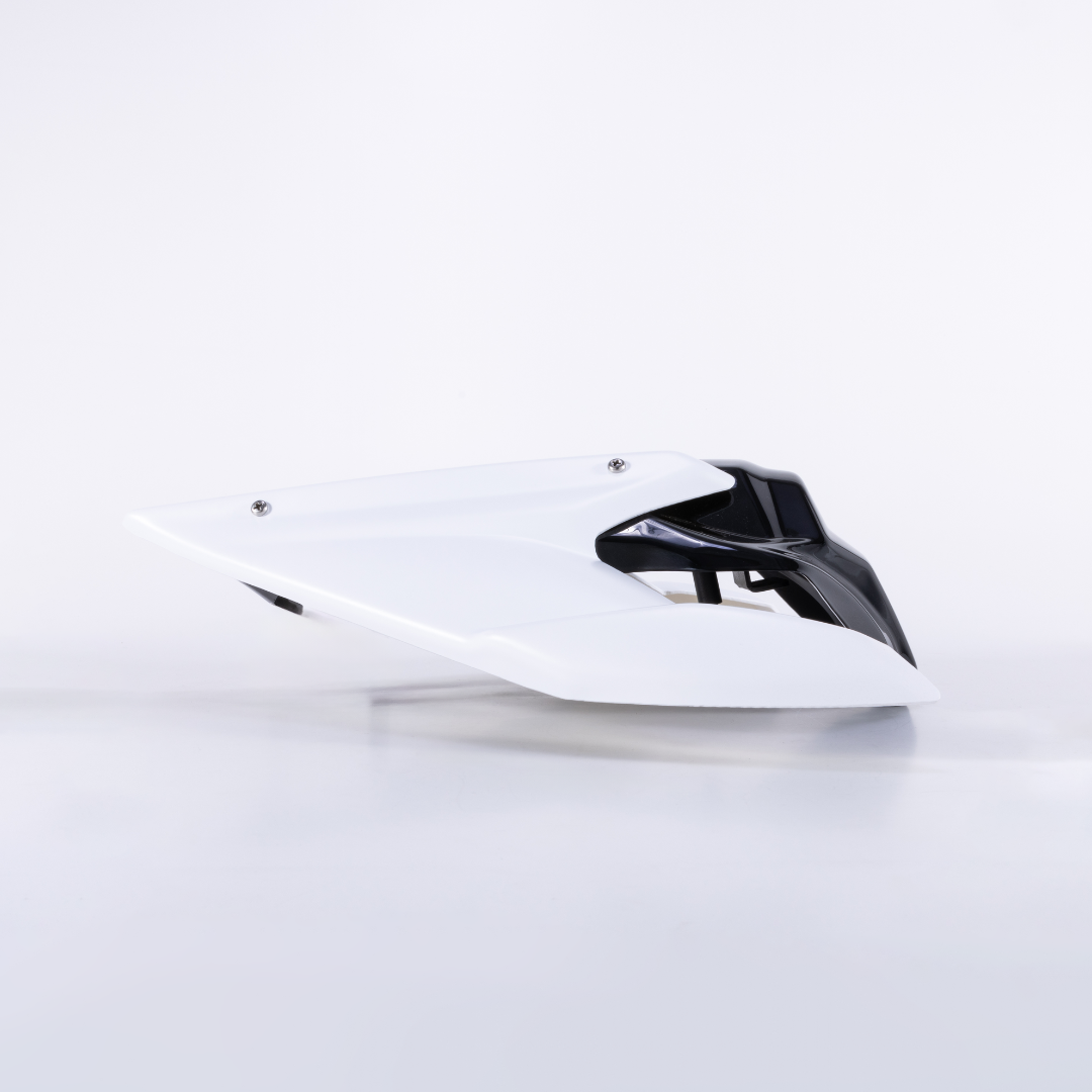 RCR Bright Black Rear Seat For QJMOTOR SRK800RR（Matte White Rear Wing）
