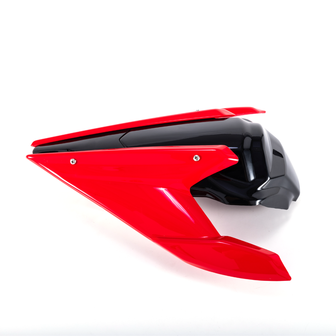 RCR Bright Black Rear Seat For QJMOTOR SRK600RS（Bright Red Rear Wing）