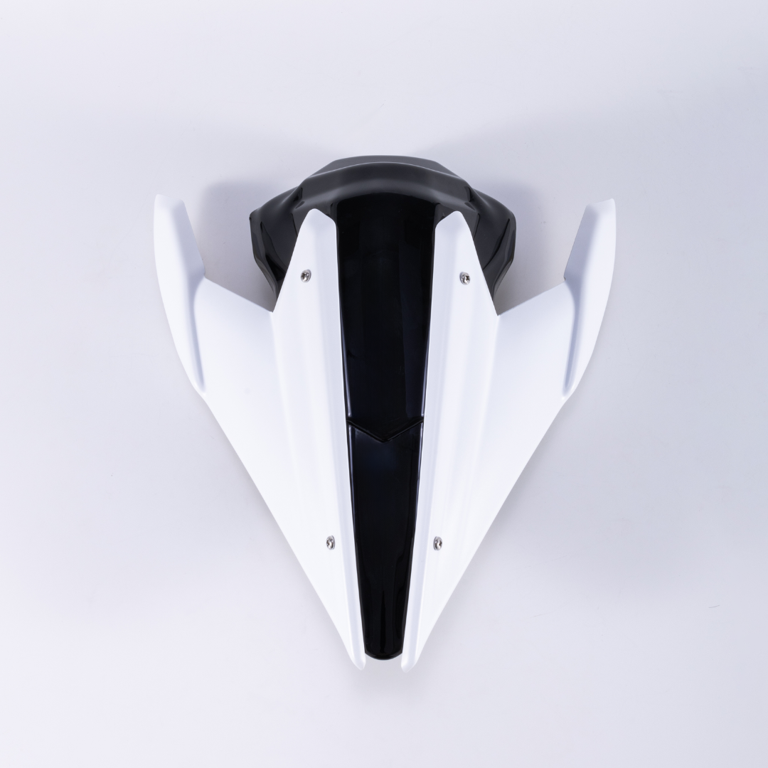 RCR Bright Black Rear Seat For QJMOTOR SRK800RR（Matte White Rear Wing）