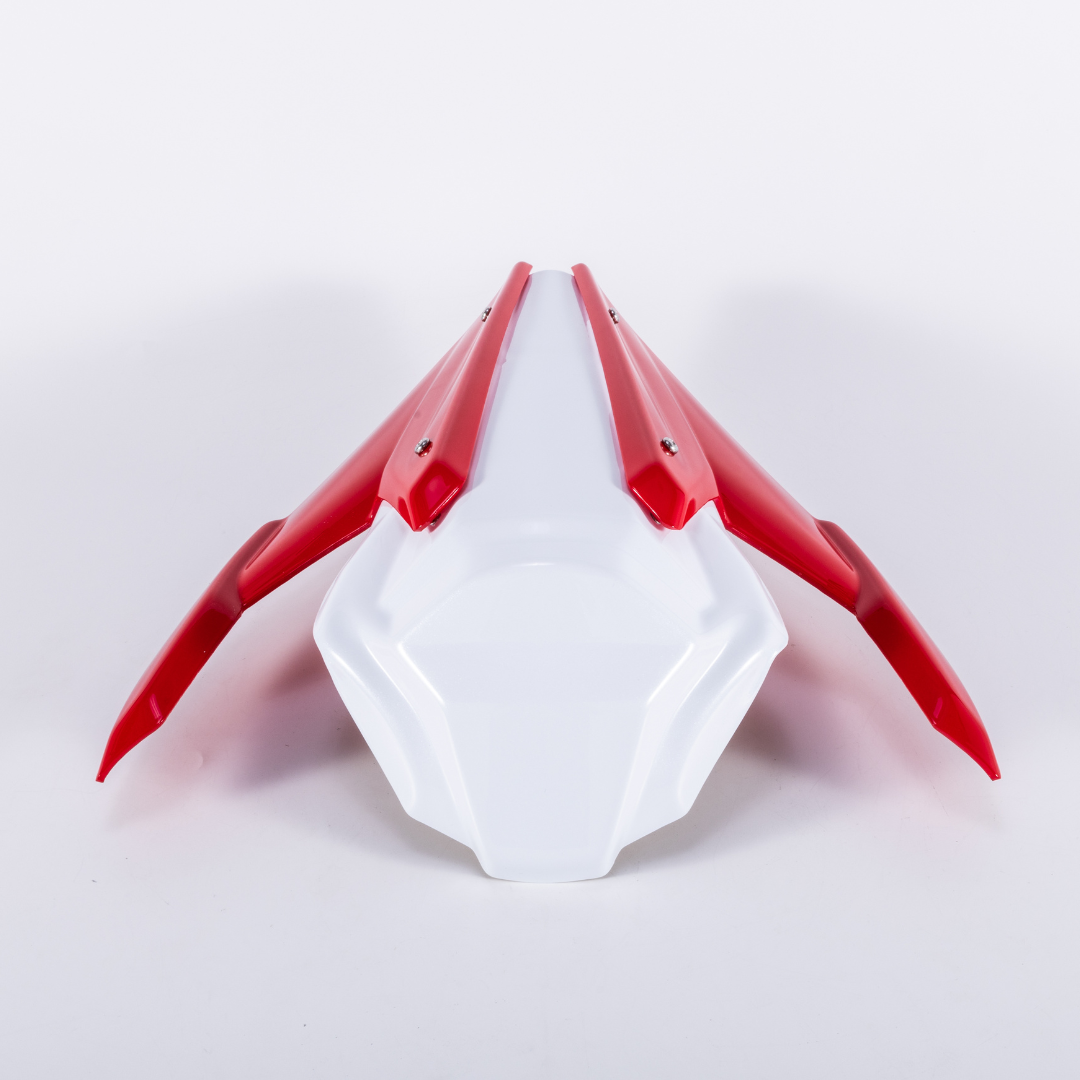 RCR Bright White Rear Seat For QJMOTOR SRK600RS（Bright Red Rear Wing）