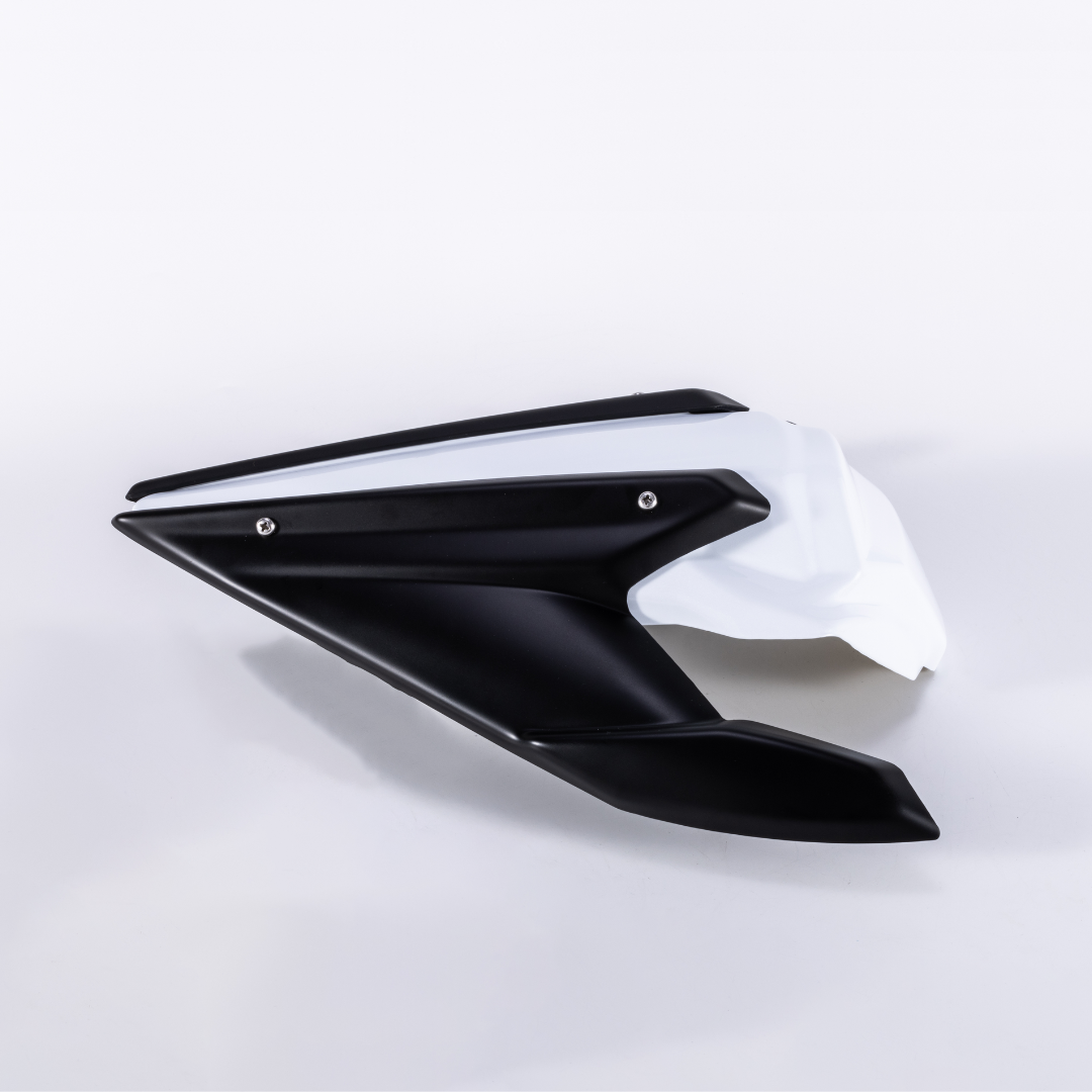 RCR Bright White Rear Seat For QJMOTOR SRK800RR（Matte Black Rear Wing）