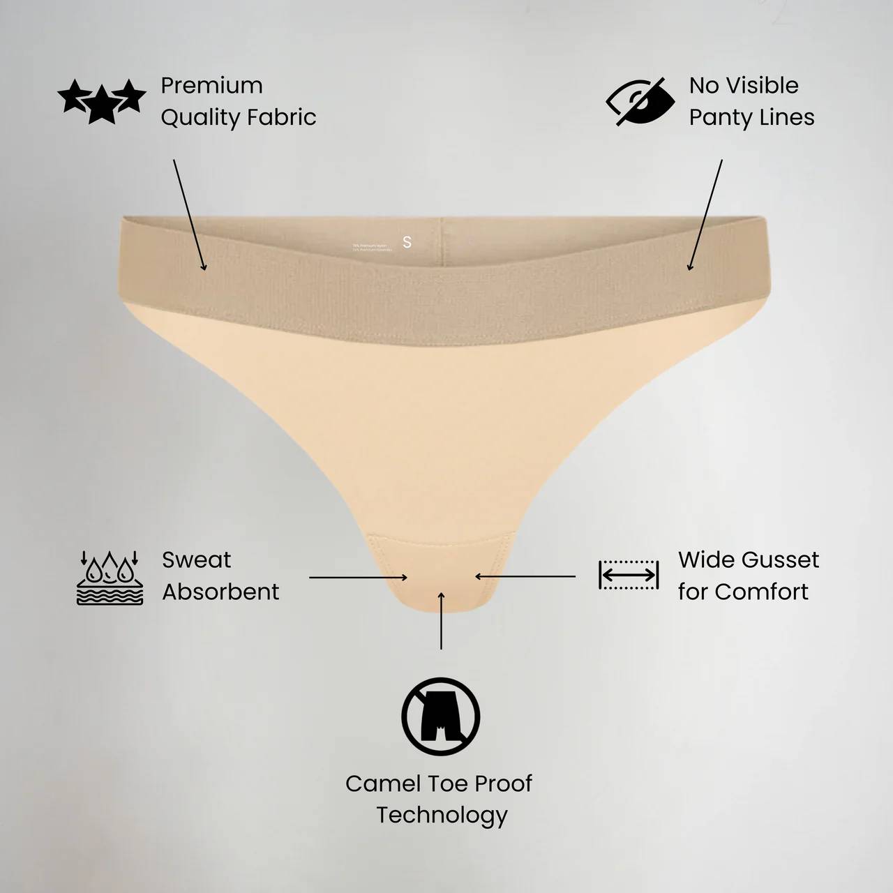 PBFul Invisible Camel Toe Thong Low Rise