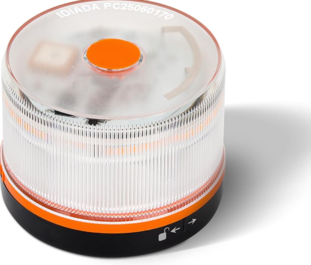 DarkFairy Luz de Emergencia V16 Aprobada por la DGT con Geolocalización 3.0 – Señalización de Ubicación para Automóviles, Plan de Datos Incluido – Base Magnética IP54 – Cumple con la Normativa 2026.