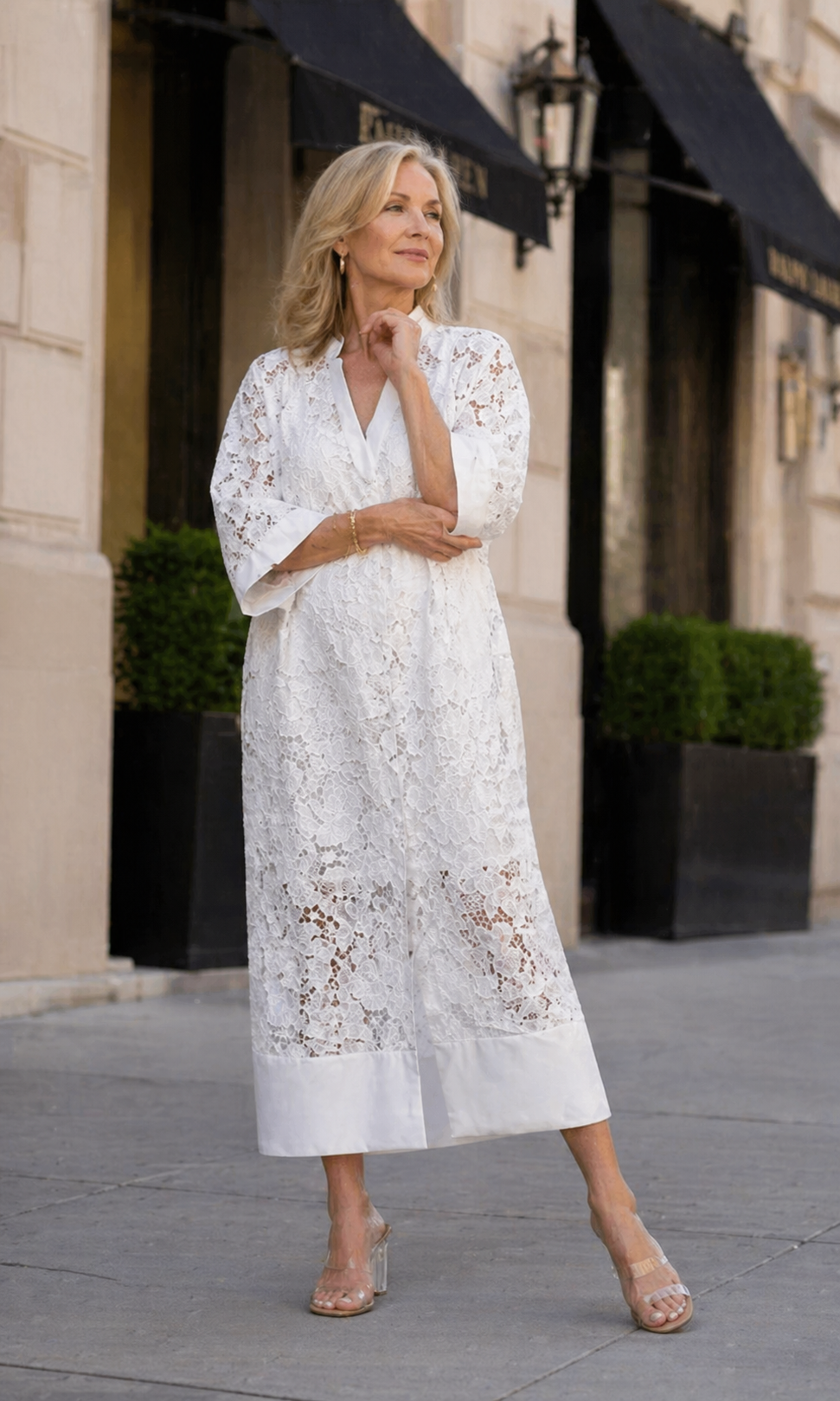 Elegant Floral Lace Dress with Soft Breathable Lining