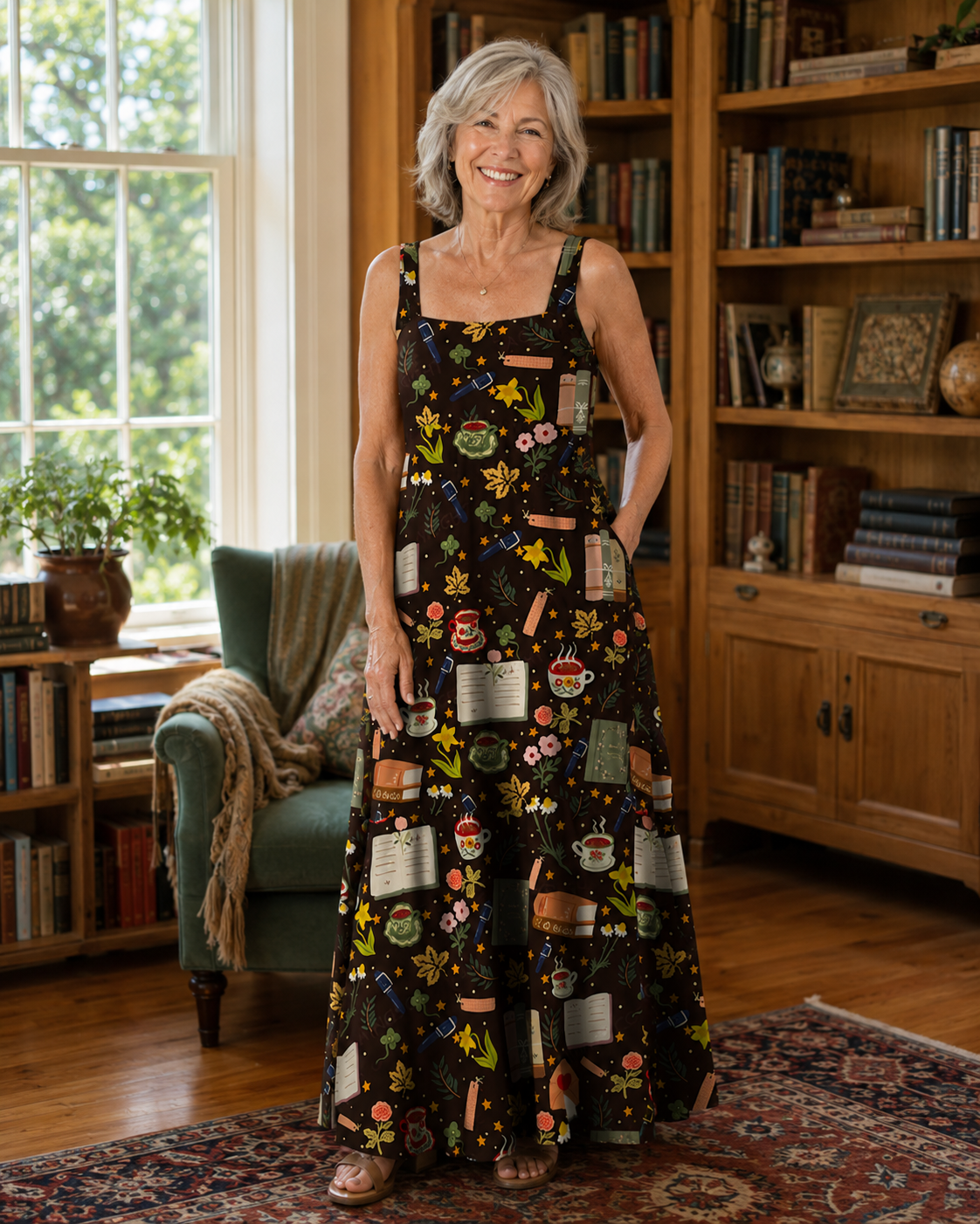 📚 Pagewings Bohemian Book Lover Maxi Dress
