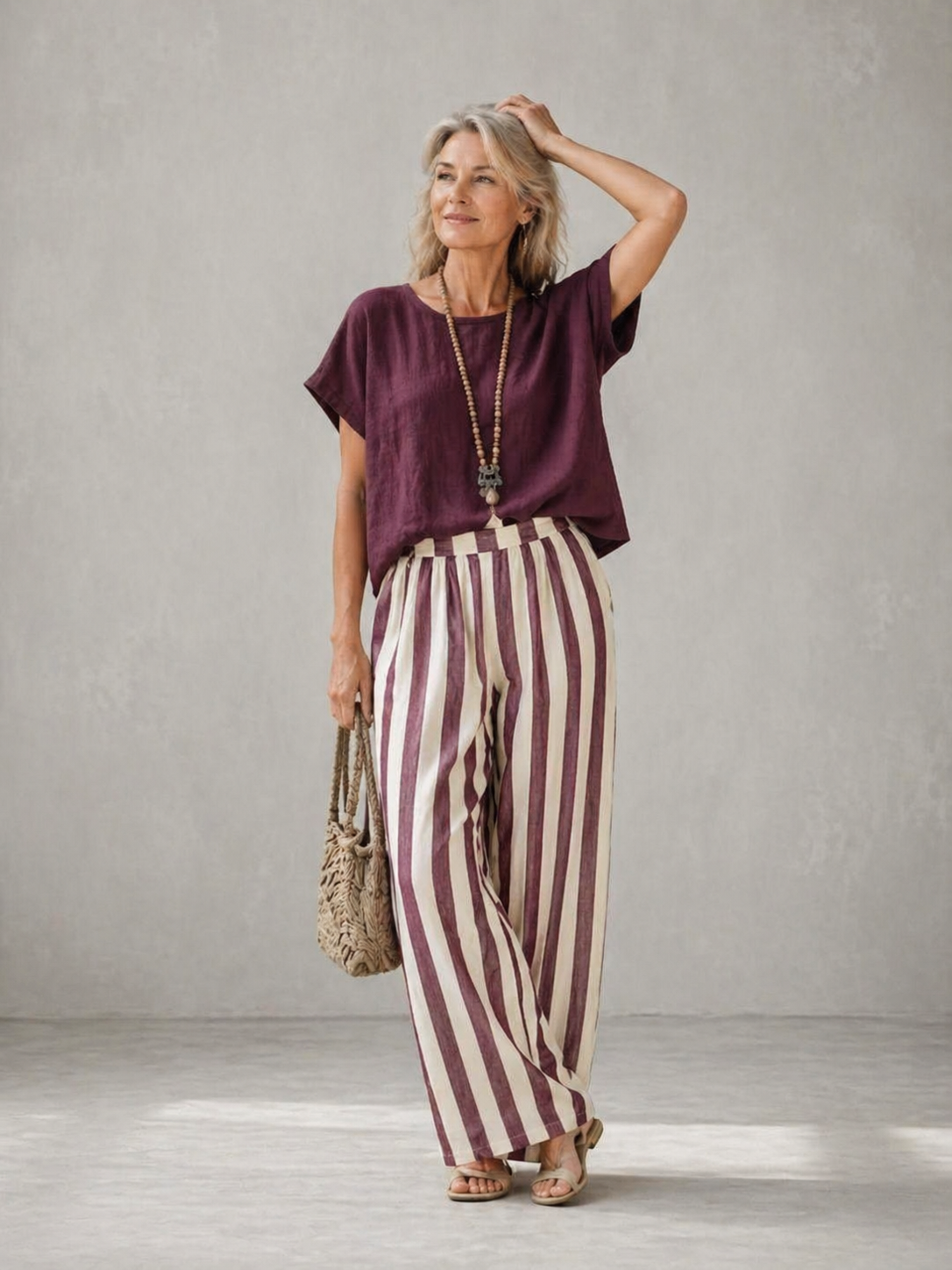 Cozy Loose-fit Striped Cotton-linen Two-piece Set ✨Plus Size Friendly