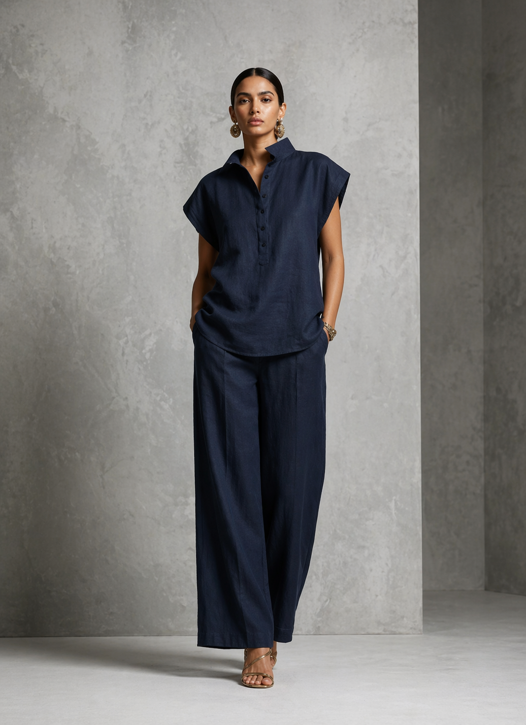 Women's Simple And Comfortable Cotton-linen Set