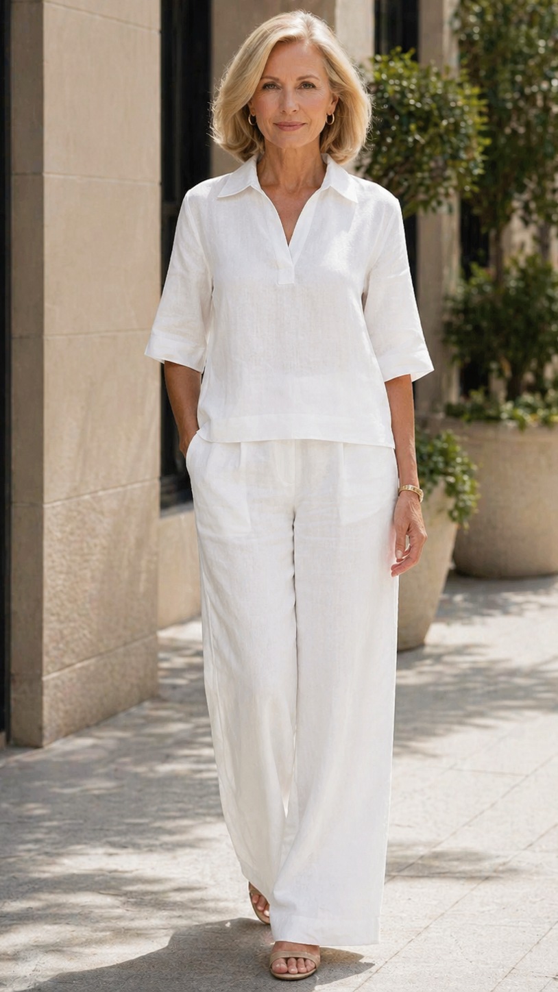 New Arrivals🔥Women's Solid Cotton Linen Two-Piece Set