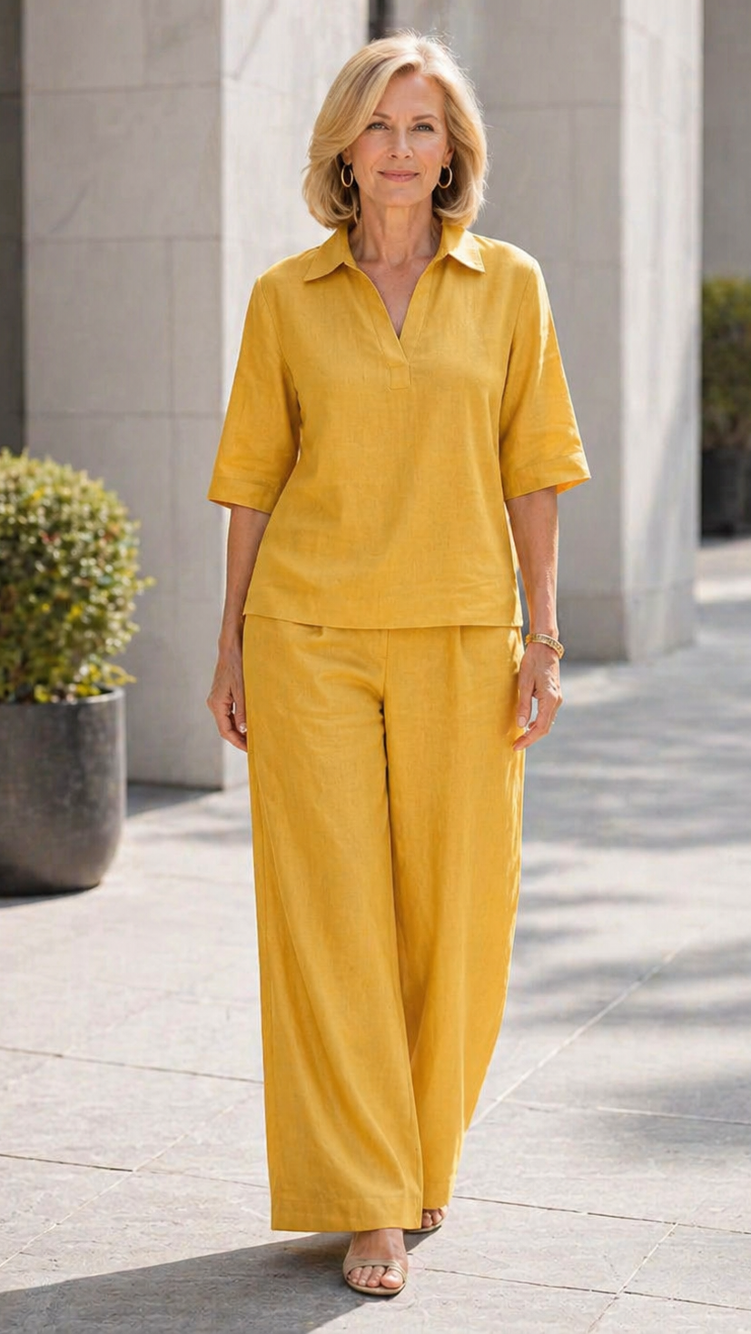 New Arrivals🔥Women's Solid Cotton Linen Two-Piece Set