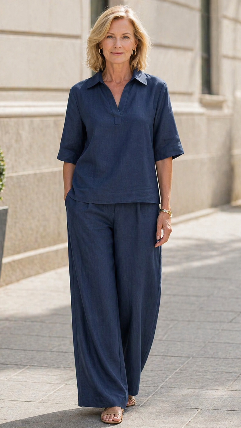 New Arrivals🔥Women's Solid Cotton Linen Two-Piece Set