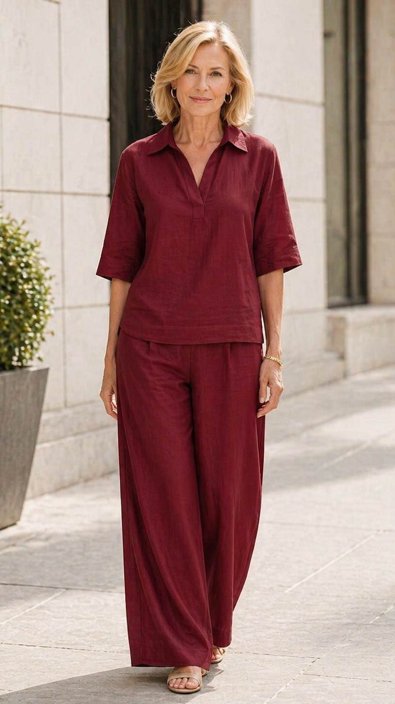 New Arrivals🔥Women's Solid Cotton Linen Two-Piece Set