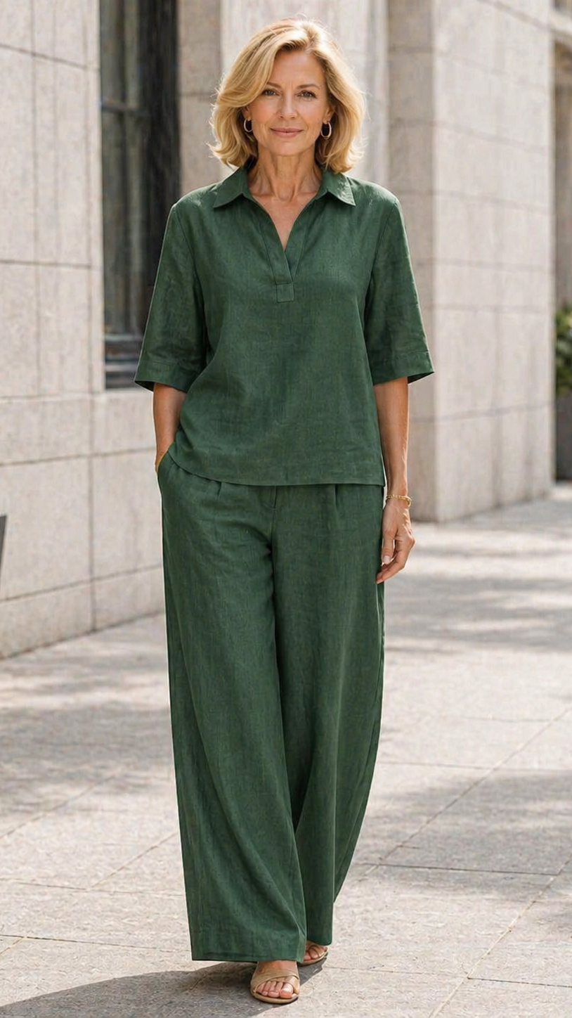New Arrivals🔥Women's Solid Cotton Linen Two-Piece Set