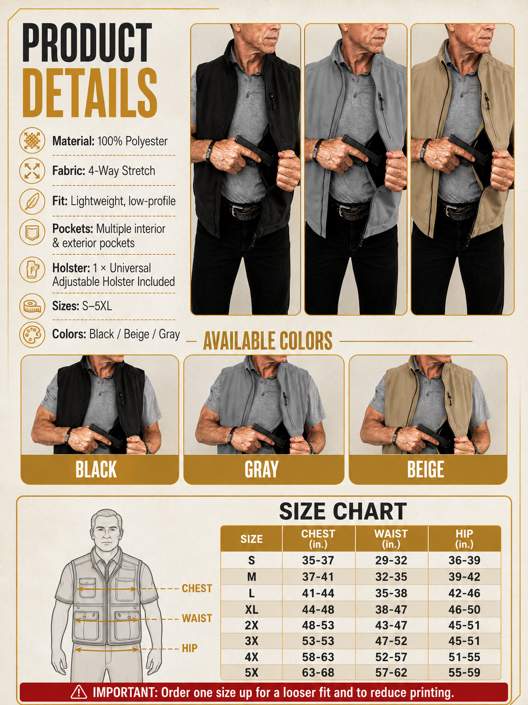 Premium Concealed Carry Vest
