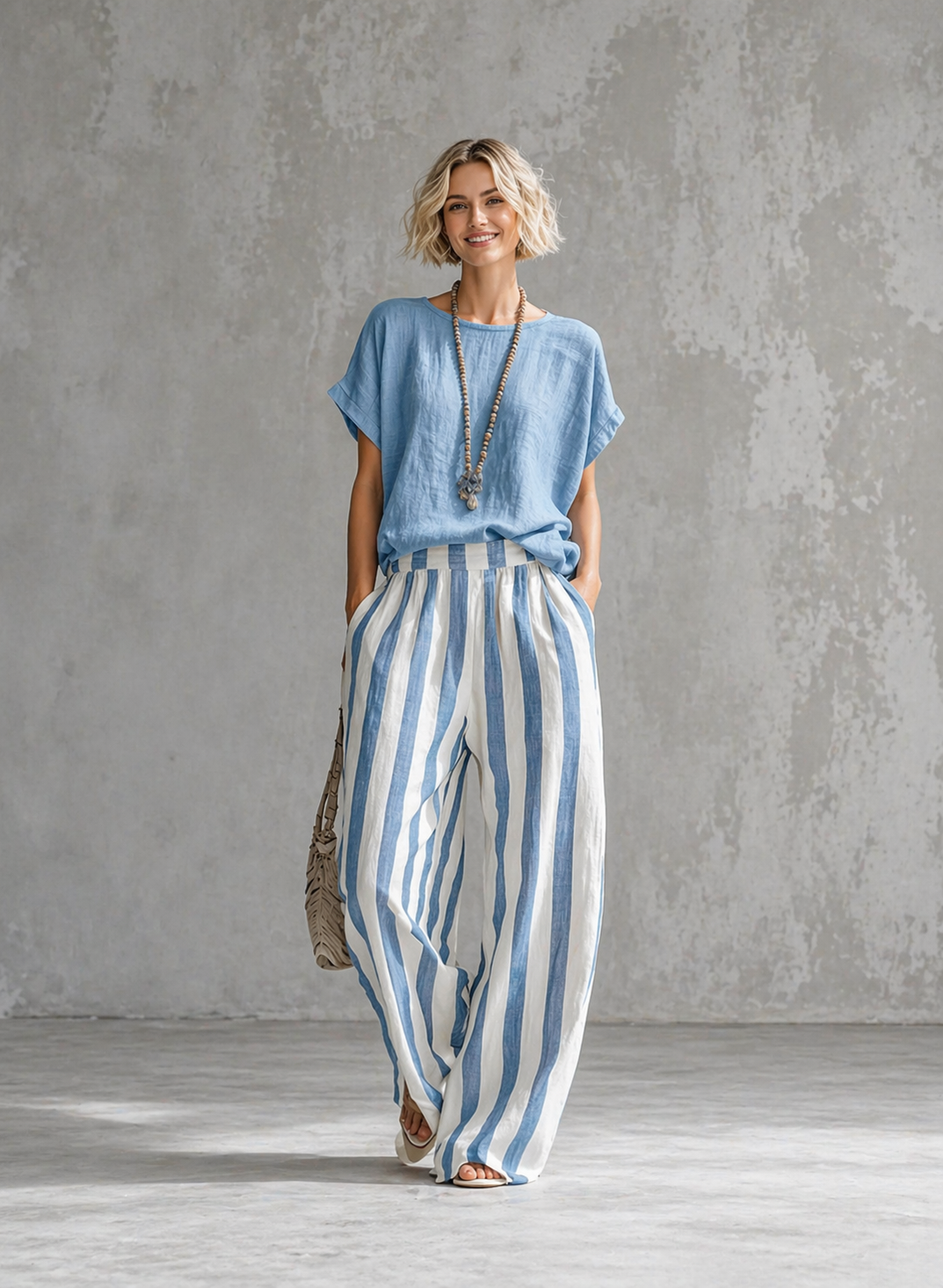 Cozy Loose-fit Striped Cotton-linen Two-piece Set ✨Plus Size Friendly XS-4XL