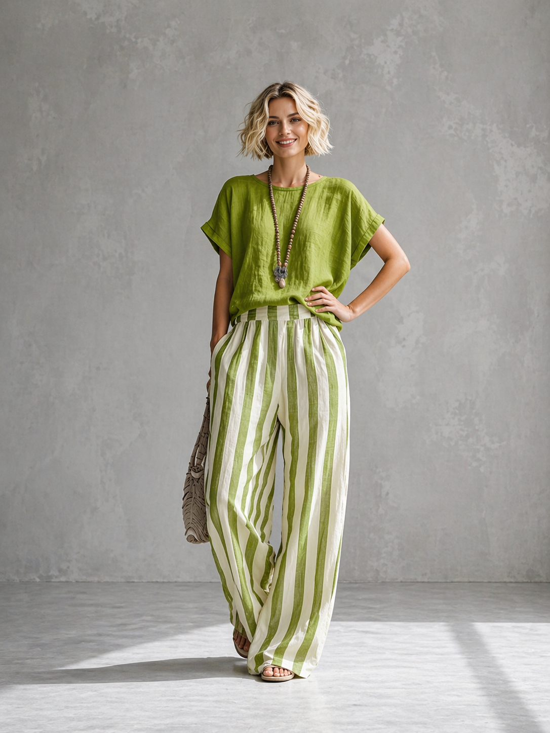 Cozy Loose-fit Striped Cotton-linen Two-piece Set ✨Plus Size Friendly XS-4XL