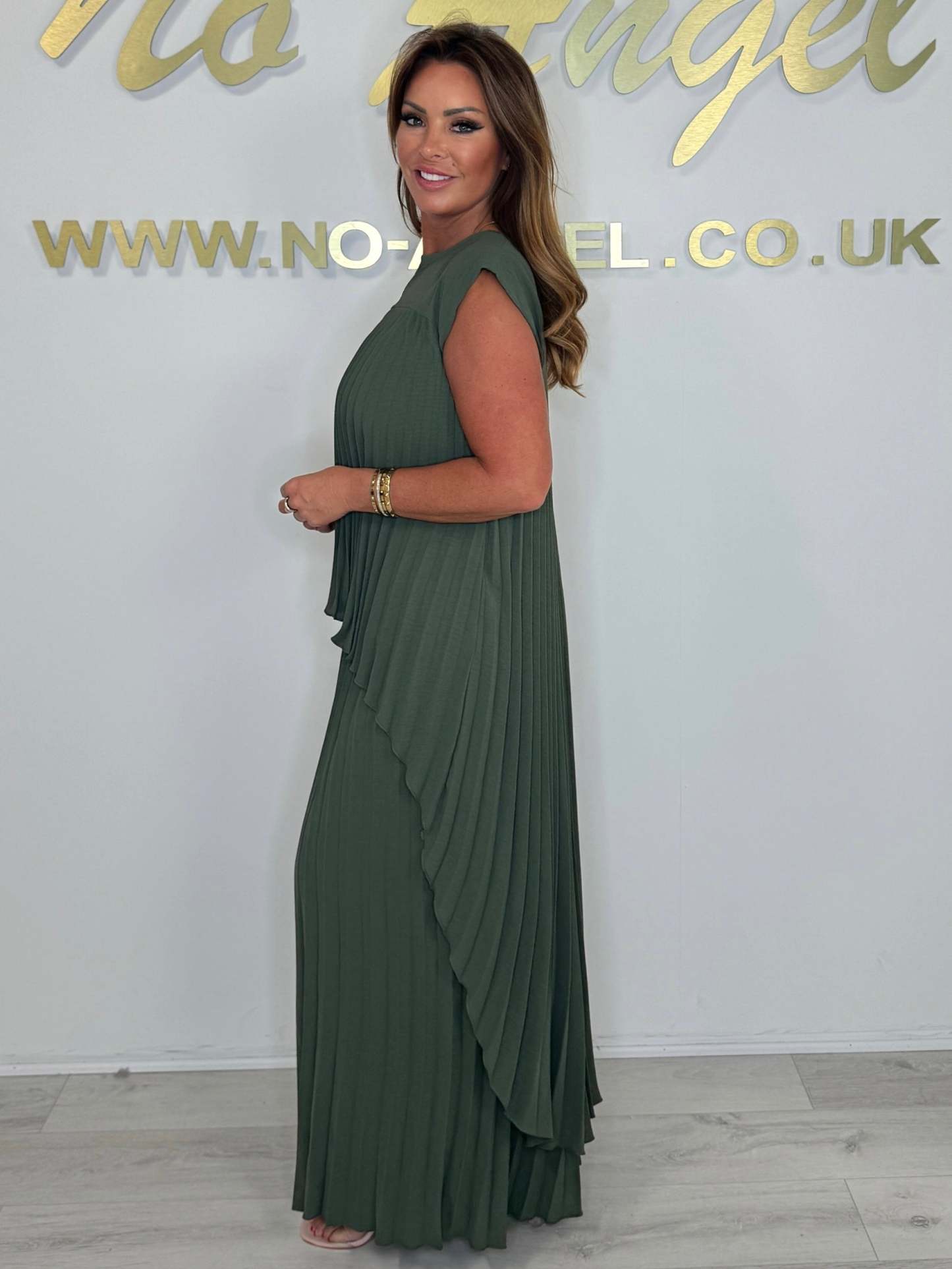 Pleated High Low Top & Trouser Two Piece Set