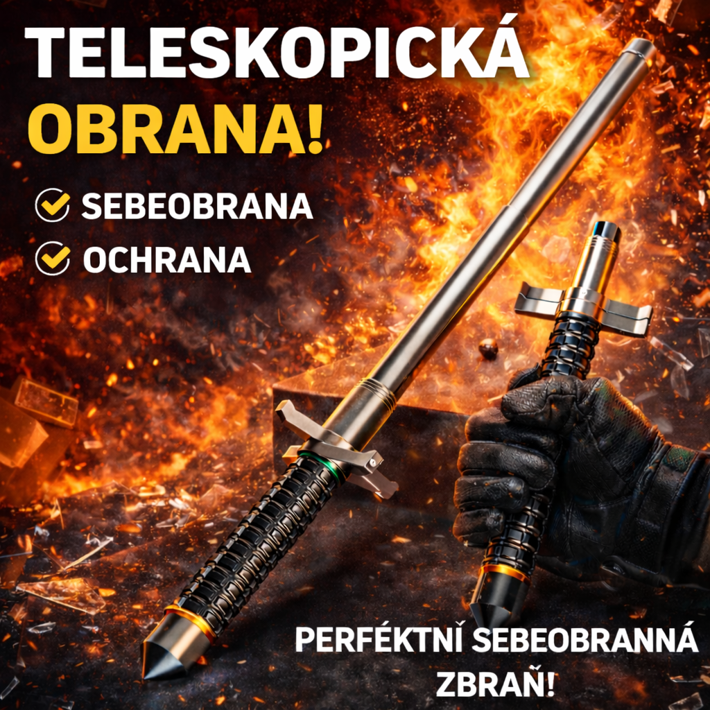 Německá kvalita pro vaši bezpečnost: Automatický teleskopický obušek z kalené oceli