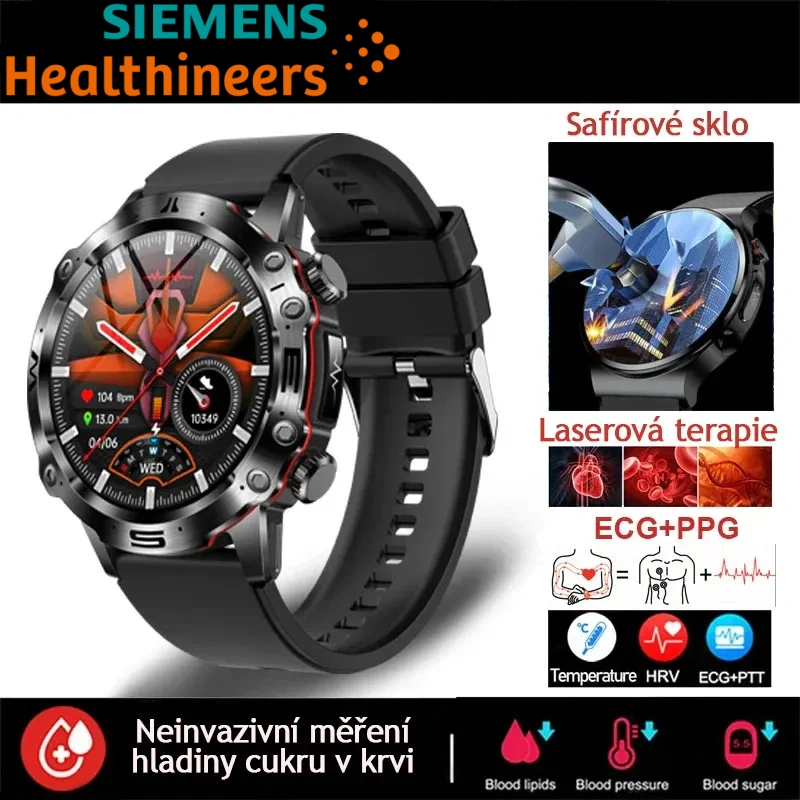 Nové chytré lékařské hodinky s umělou inteligencí z roku 2025 | Monitorování zdraví EKG + PPG | Test hladiny cukru v krvi, krevních lipidů, kyseliny močové a fitness tracker
