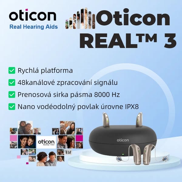 👂 Oticon REAL™ 3 – Jasný a přirozený zvuk pro každý den