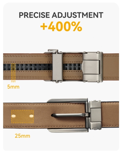 YOETEY Mens Belts 2 Pack, Ratchet Belts for Men - Adjustable Fit, Effortless Style 1 3/8"(35mm)