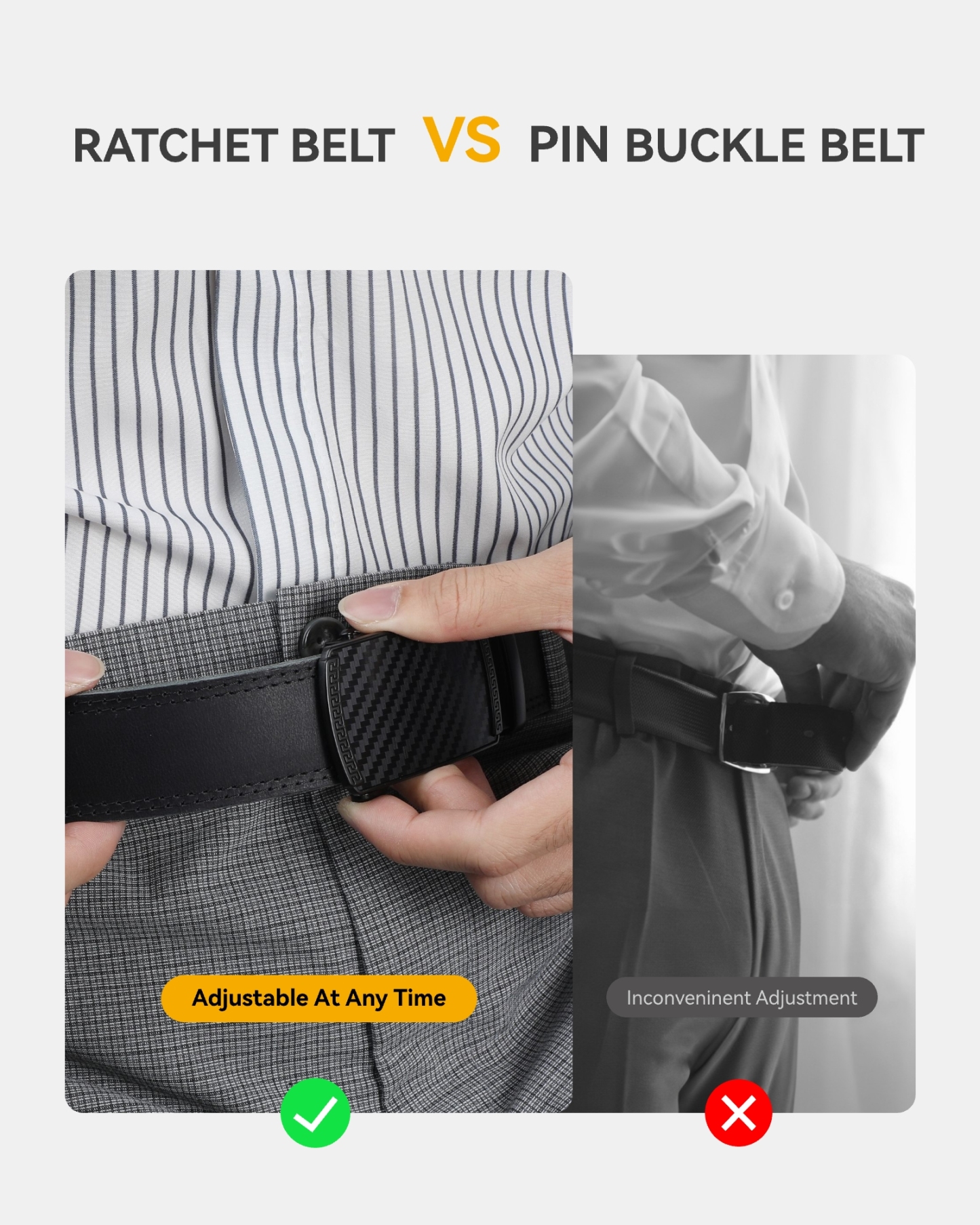 YOETEY Mens Belt Leather Belt, Ratchet Belt with Automatic Sliding Buckle for Casual, 1 3/8"(35mm)