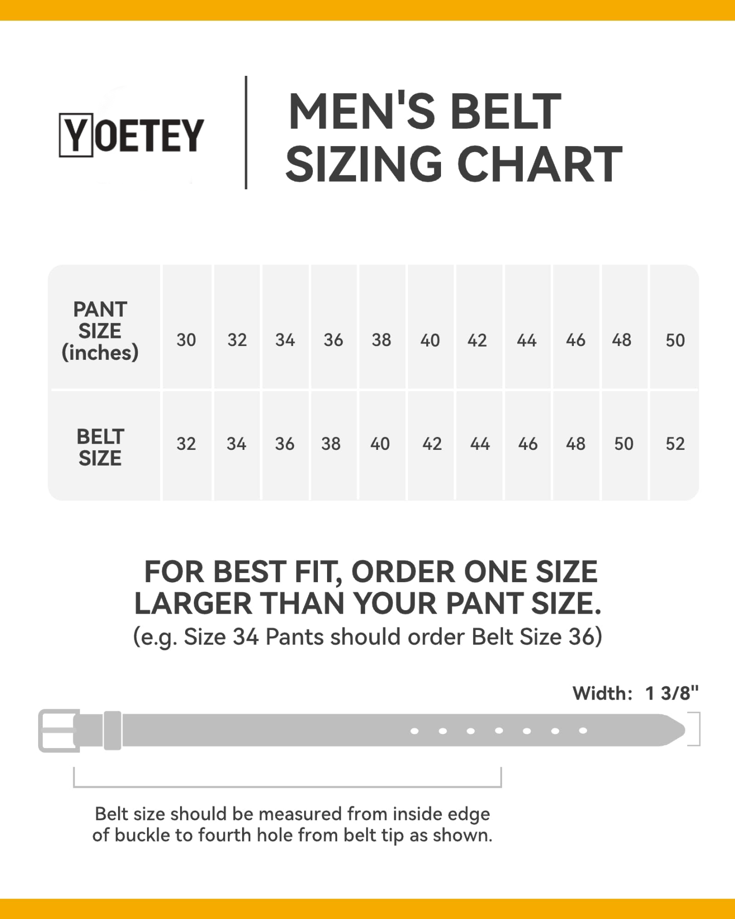 YOETEY Mens Belt Leather Belt for Jeans, Casual and Dress, Classic Style 1 3/8"(35mm)