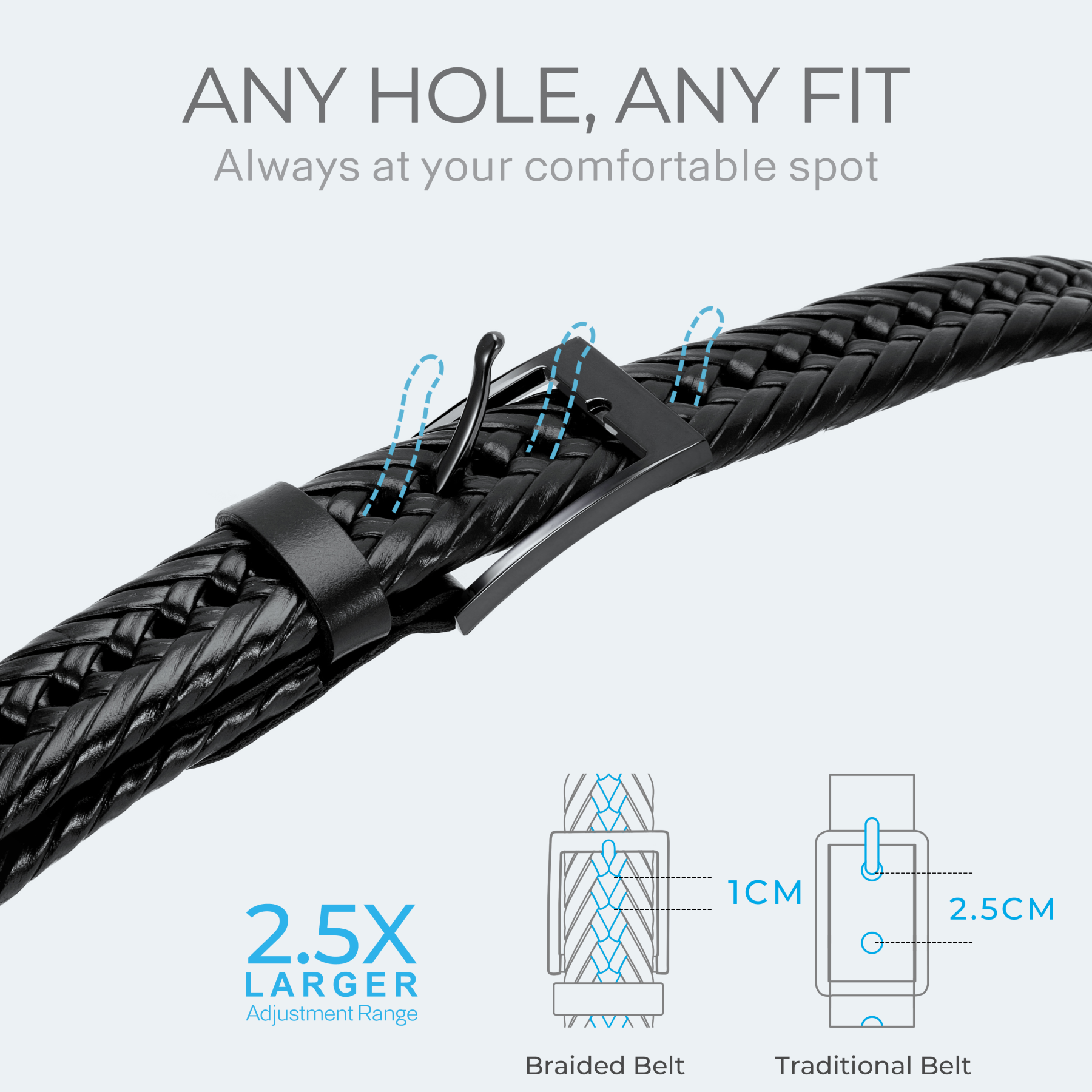 YOETEY Mens Belt Womens Belt, Leather Braided Belt for Casual - Ultimate Style Comfort 1 1/8"