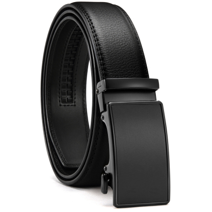 YOETEY Mens Belt Leather Belt, Ratchet Belt with Automatic Sliding Buckle for Casual, 1 3/8"(35mm)