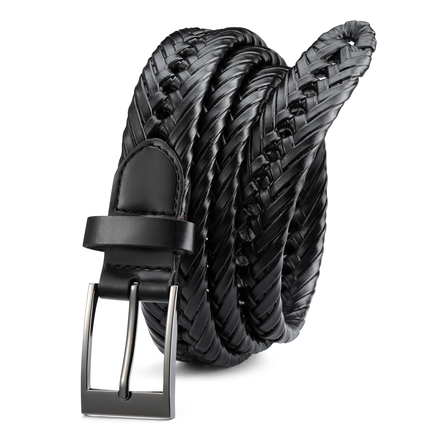 YOETEY Mens Belt Womens Belt, Leather Braided Belt for Casual - Ultimate Style Comfort 1 1/8"