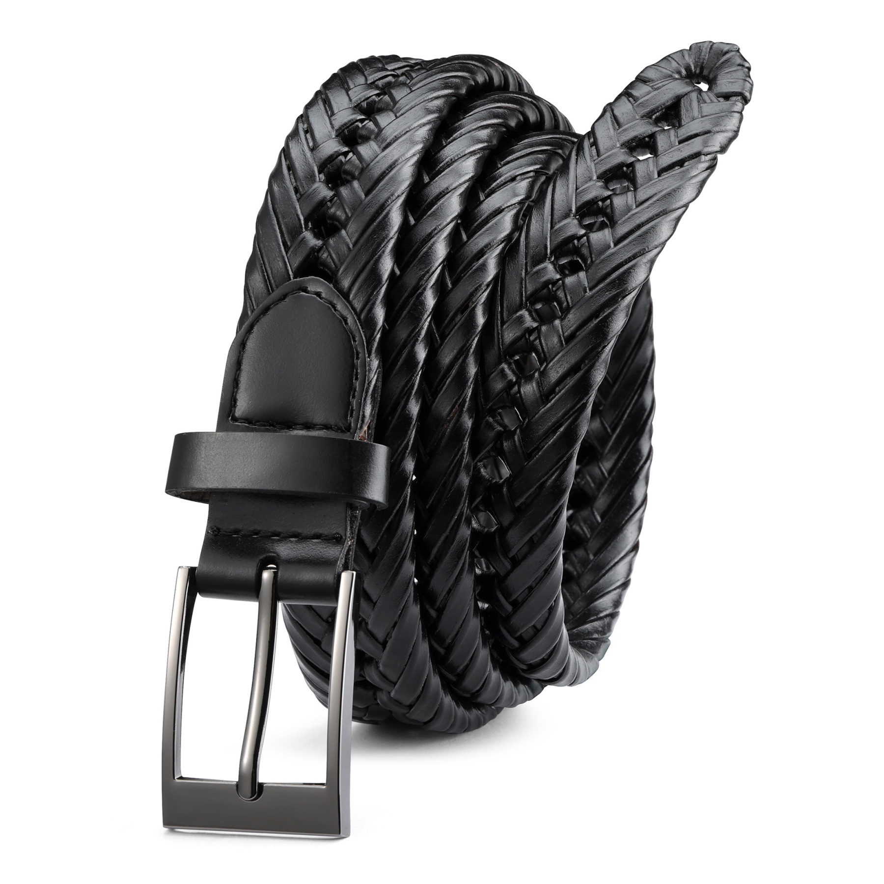 YOETEY Mens Belt Womens Belt, Leather Braided Belt for Casual - Ultimate Style Comfort 1 1/8"