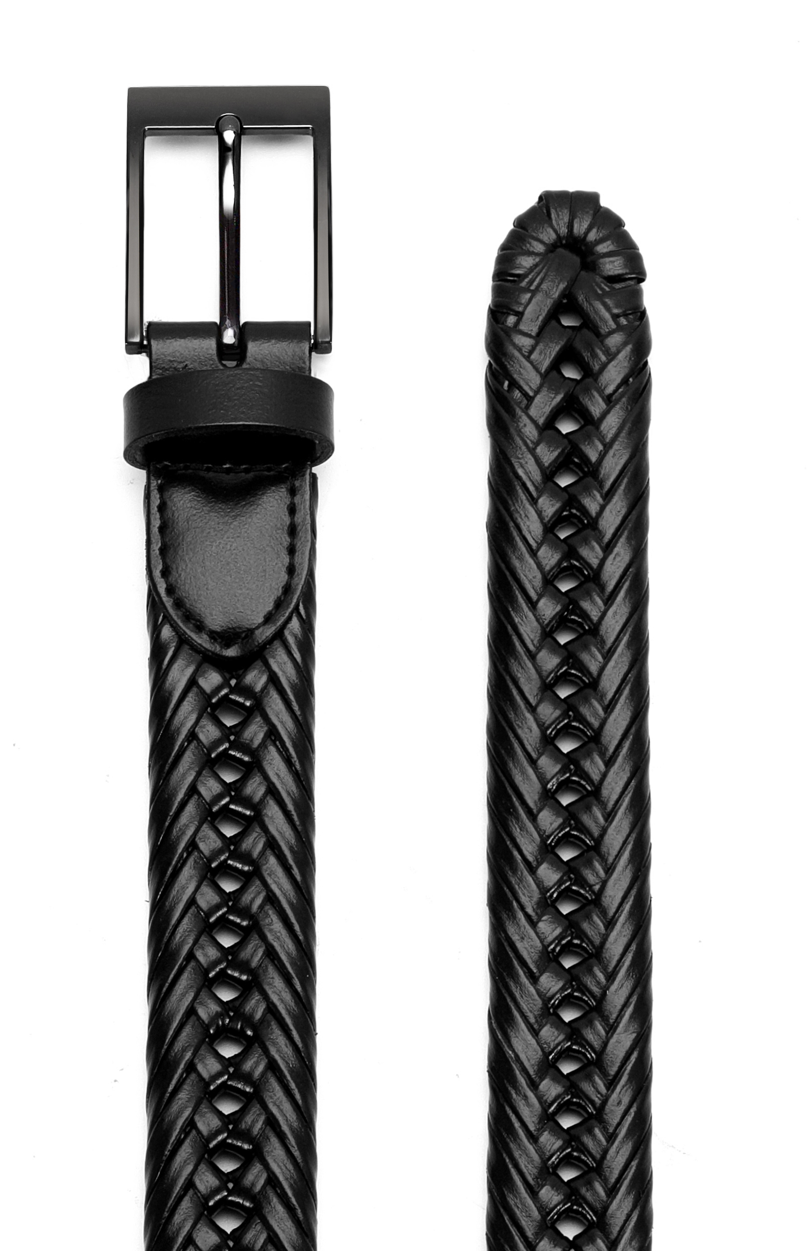 YOETEY Mens Belt Womens Belt, Leather Braided Belt for Casual - Ultimate Style Comfort 1 1/8"