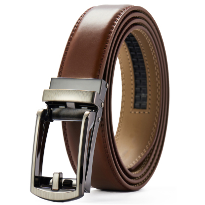 YOETEY Mens Belt Leather Ratchet Belt, Dress Belt for Men - Comfort with Click Buckle 1 1/4"(32mm)