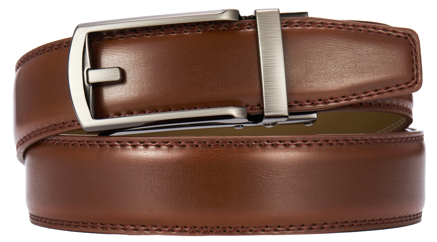 YOETEY Mens Belt Leather Ratchet Belt, Dress Belt for Men - Comfort with Click Buckle 1 1/4"(32mm)