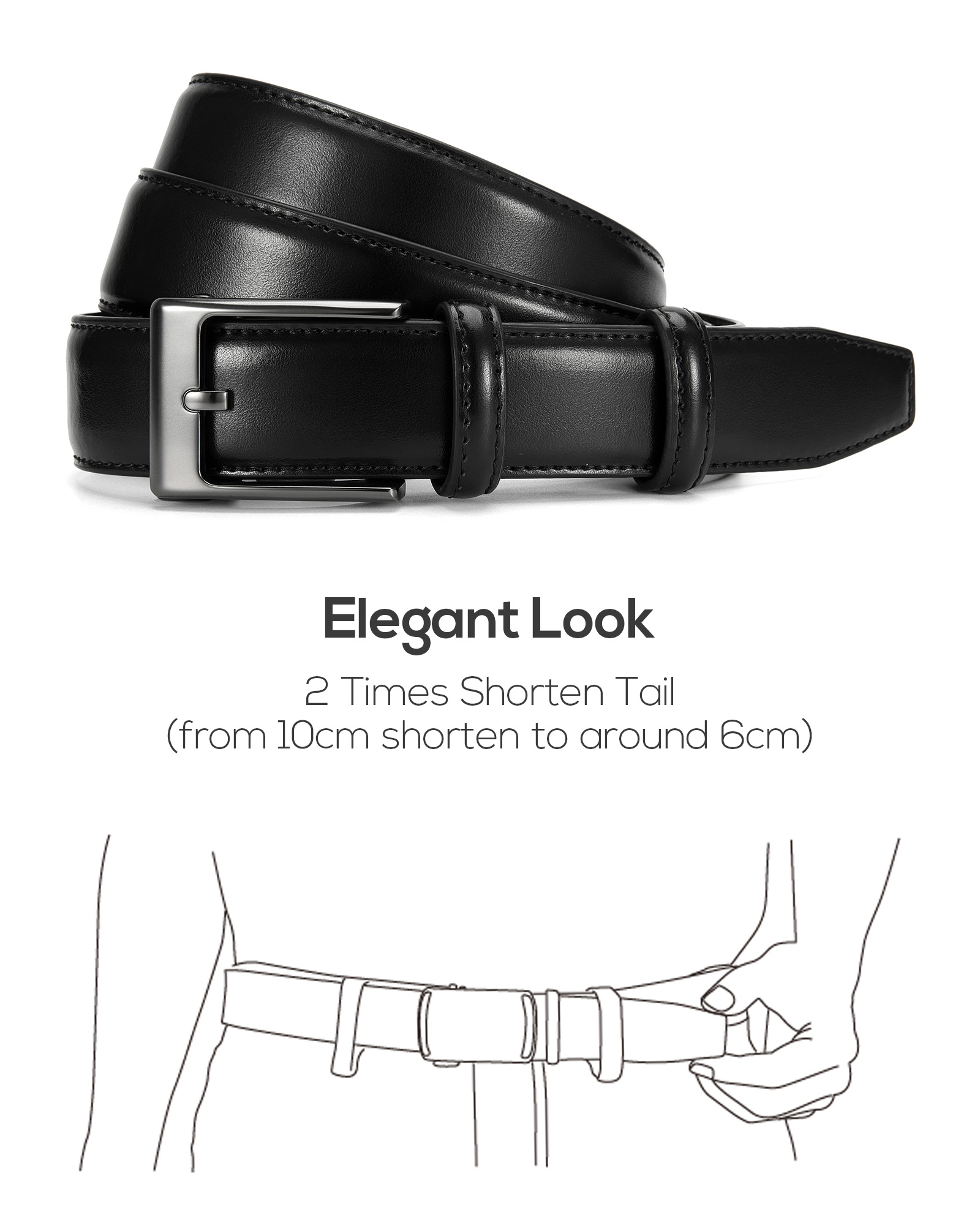 YOETEY Mens Belt Leather Belt, Classic Belt for Dress Casual 1 1/8" - Perfect Companion to Mens Shoes