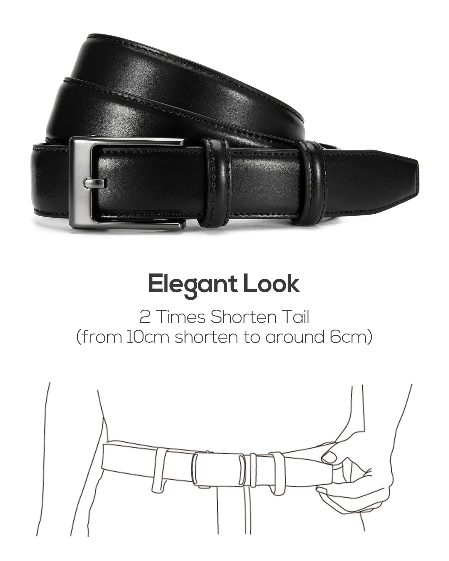 YOETEY Mens Belt Leather Belt, Classic Belt for Dress Casual 1 1/8" - Perfect Companion to Mens Shoes