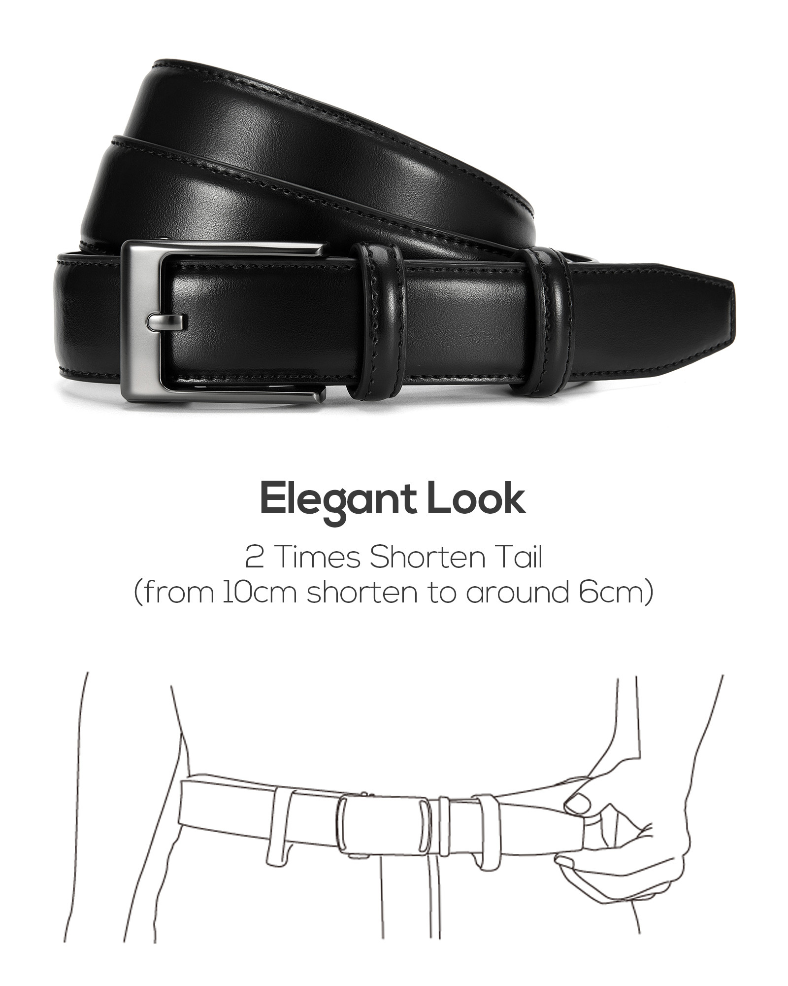 YOETEY Mens Belt Leather Belt, Classic Belt for Dress Casual 1 1/8" - Perfect Companion to Mens Shoes