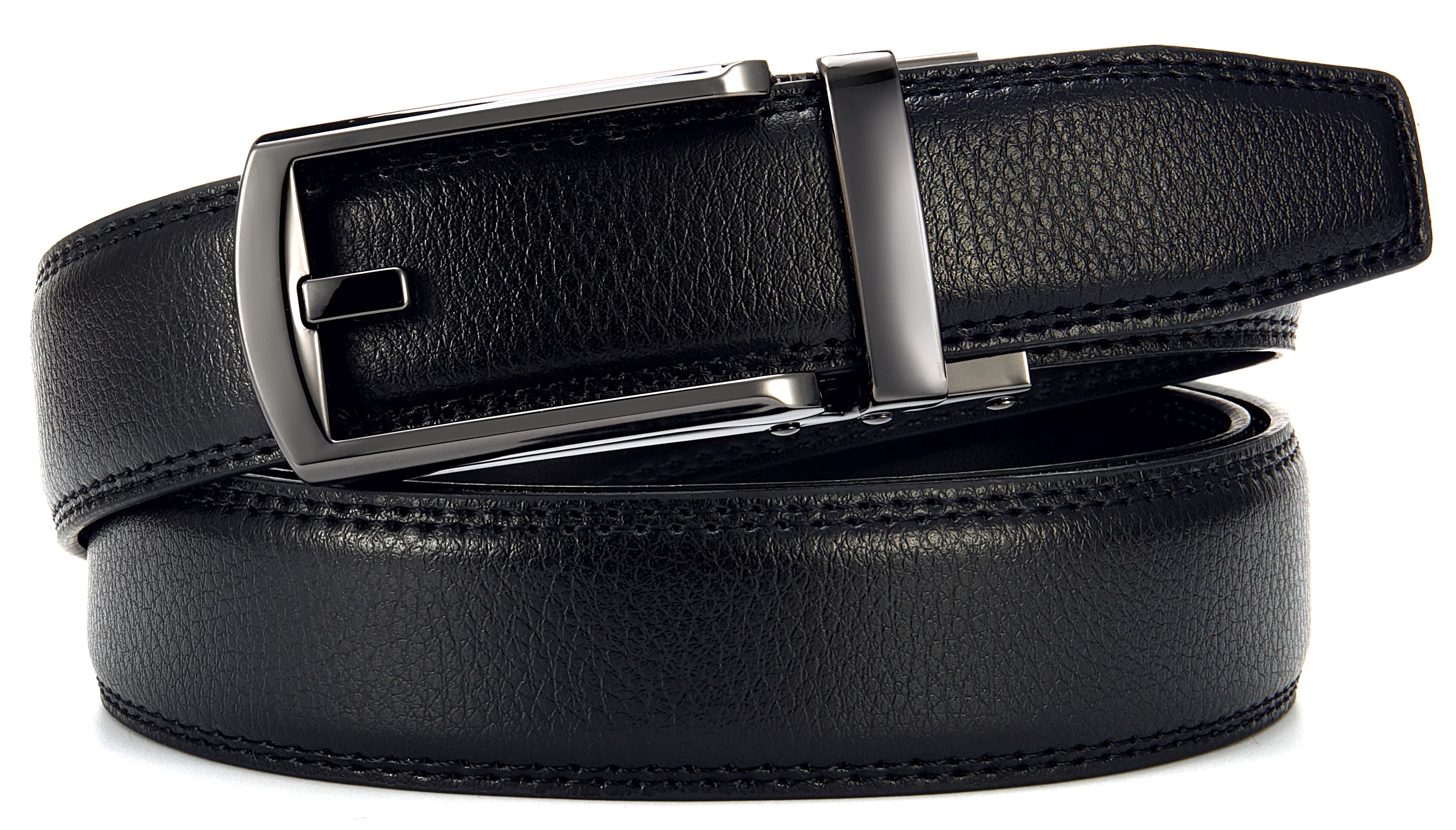 YOETEY Mens Belt Leather Ratchet Belt, Dress Belt for Men - Comfort with Click Buckle 1 1/4"(32mm)