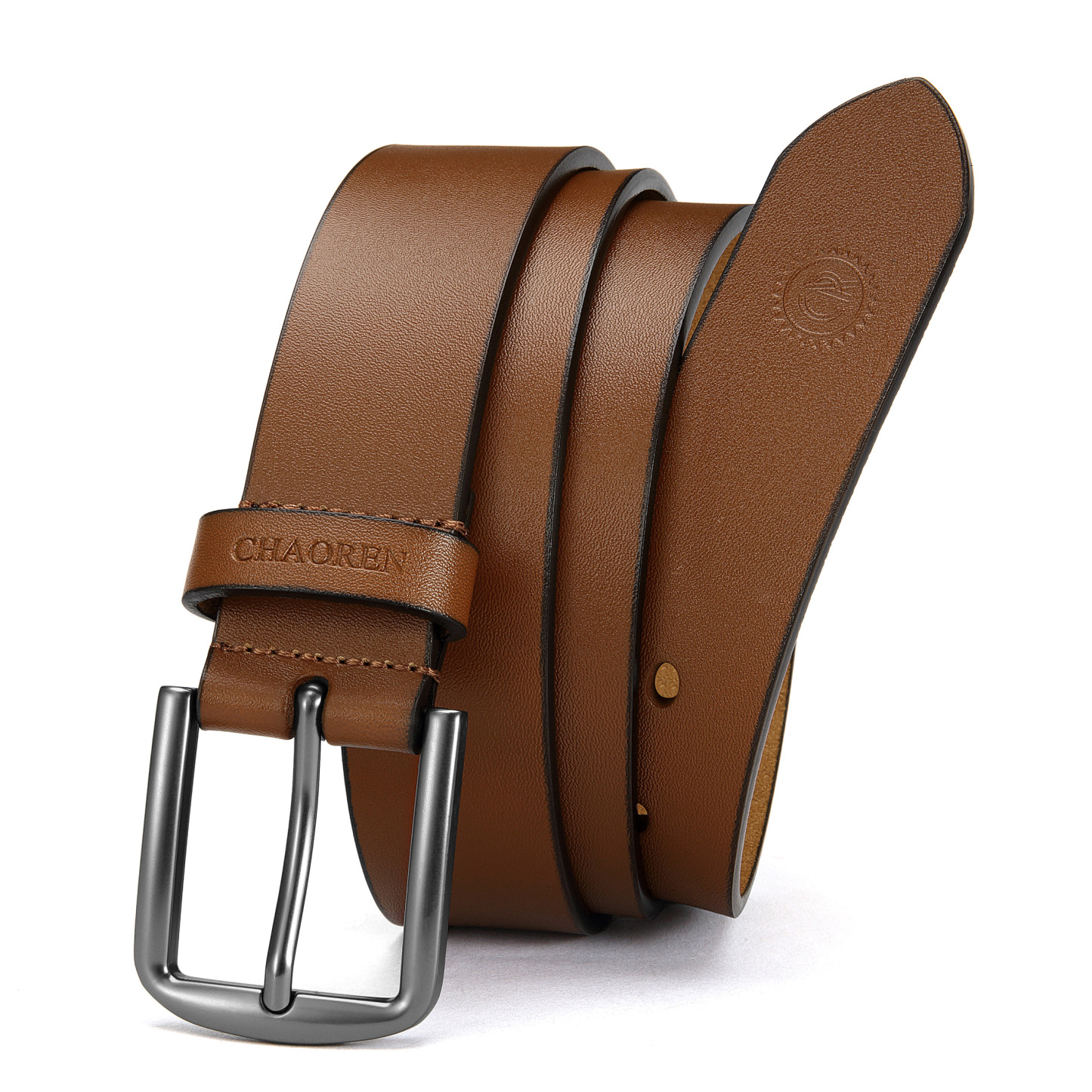 YOETEY Mens Belt Leather Belt for Jeans, Casual and Dress, Classic Style 1 3/8"(35mm)