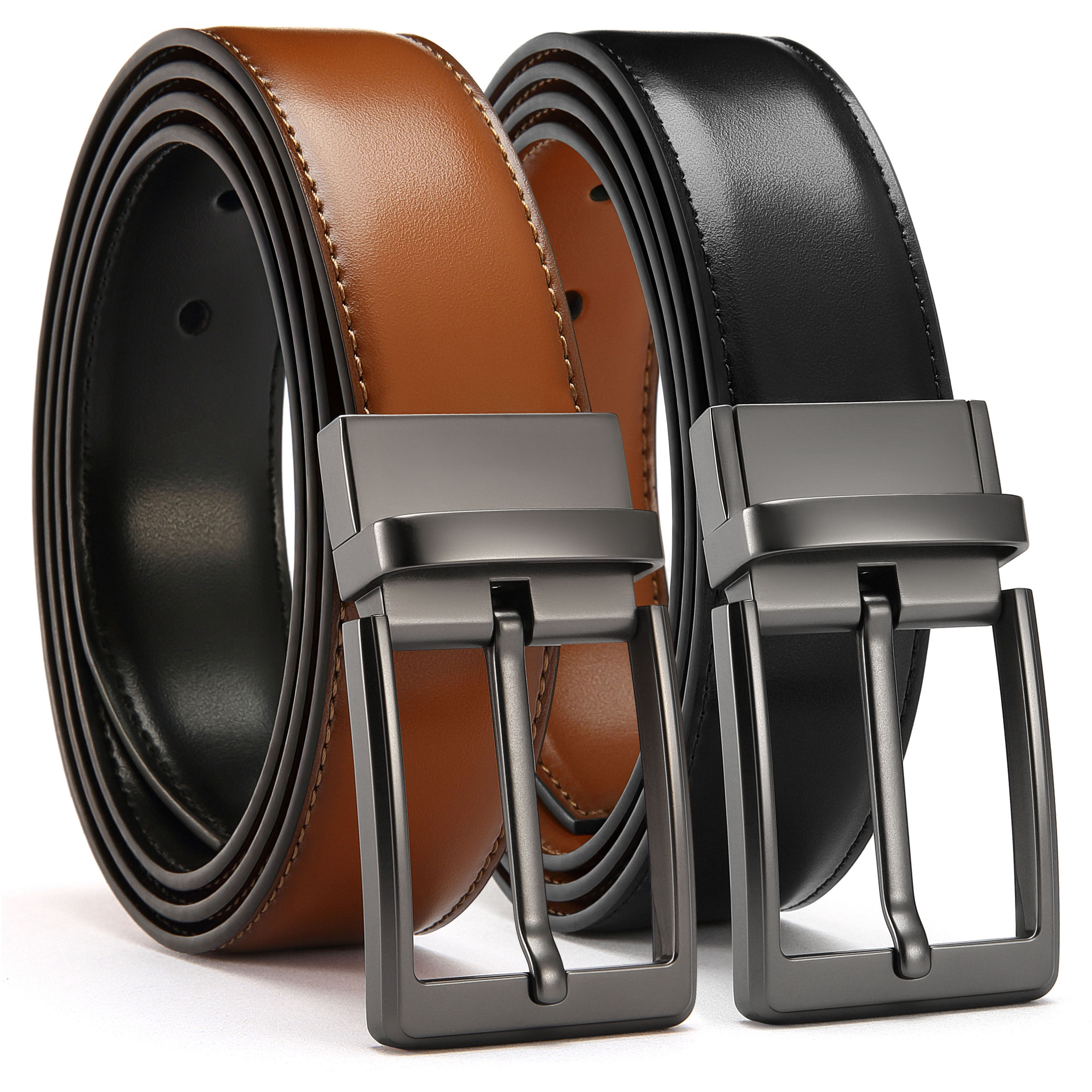 YOETEY Mens Belt 1 Pack - 1 3/8" Leather Reversible Belts for Men for Dress Pants