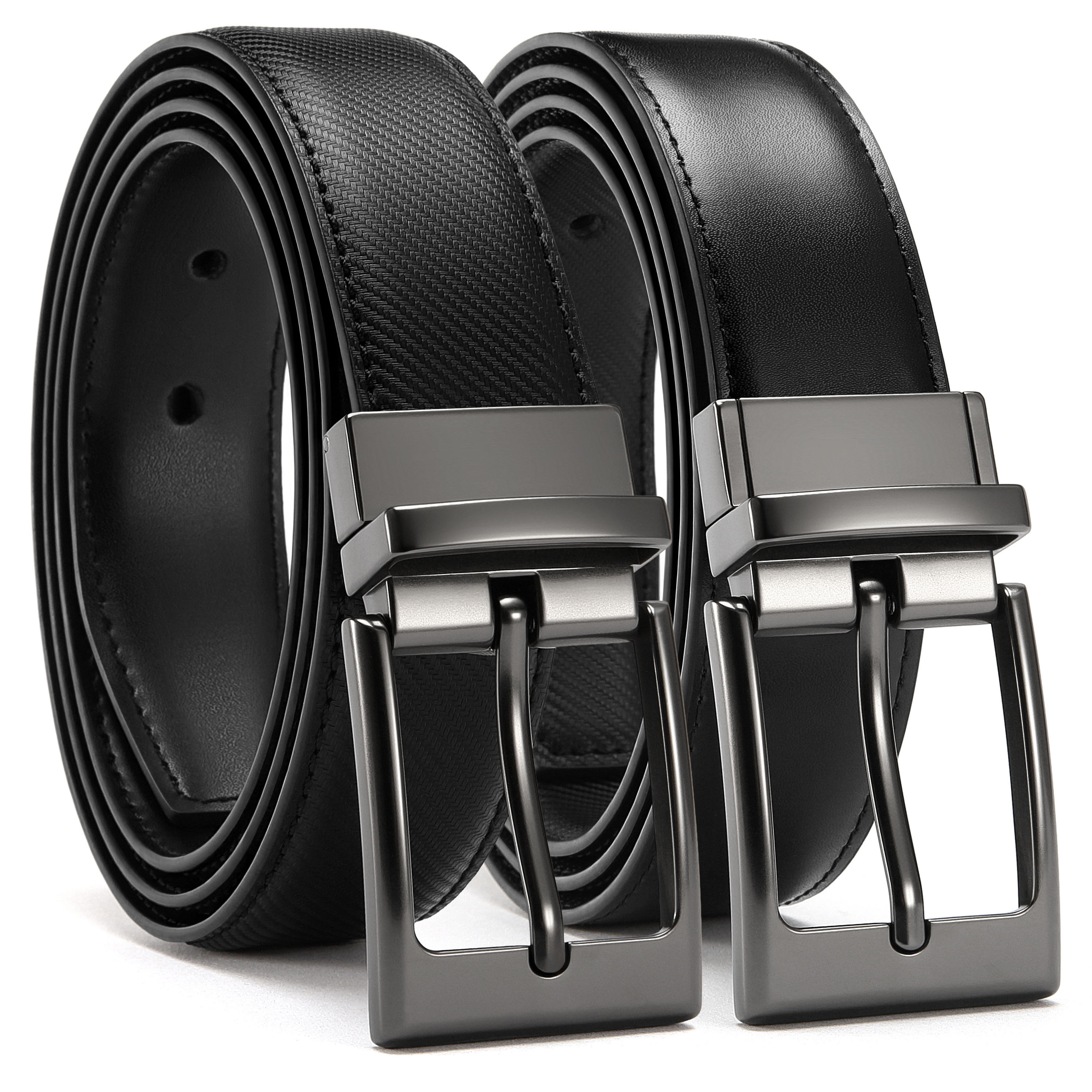 YOETEY Mens Belts Leather 1 Pack - 1.25" Reversible Belts for Men for Dress Pants