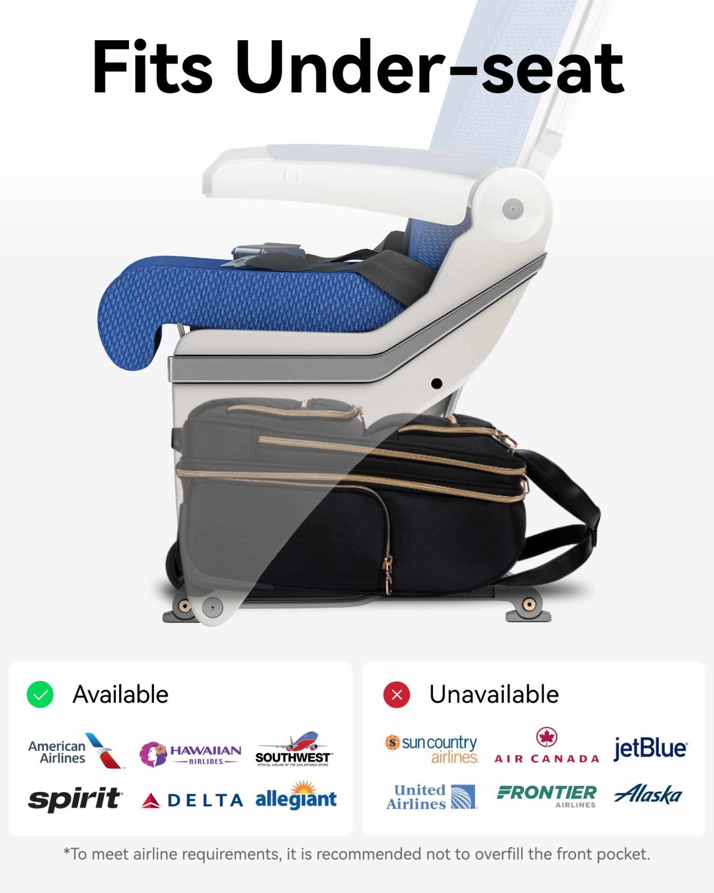 YOETEY Underseat Carry on Luggage - Softside Lightweight Suitcase with Wheels for Adult Trip 16 inch