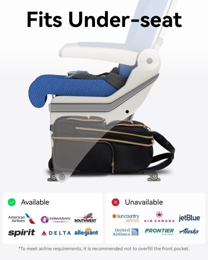 YOETEY Underseat Carry on Luggage - Softside Lightweight Suitcase with Wheels for Adult Trip 16 inch