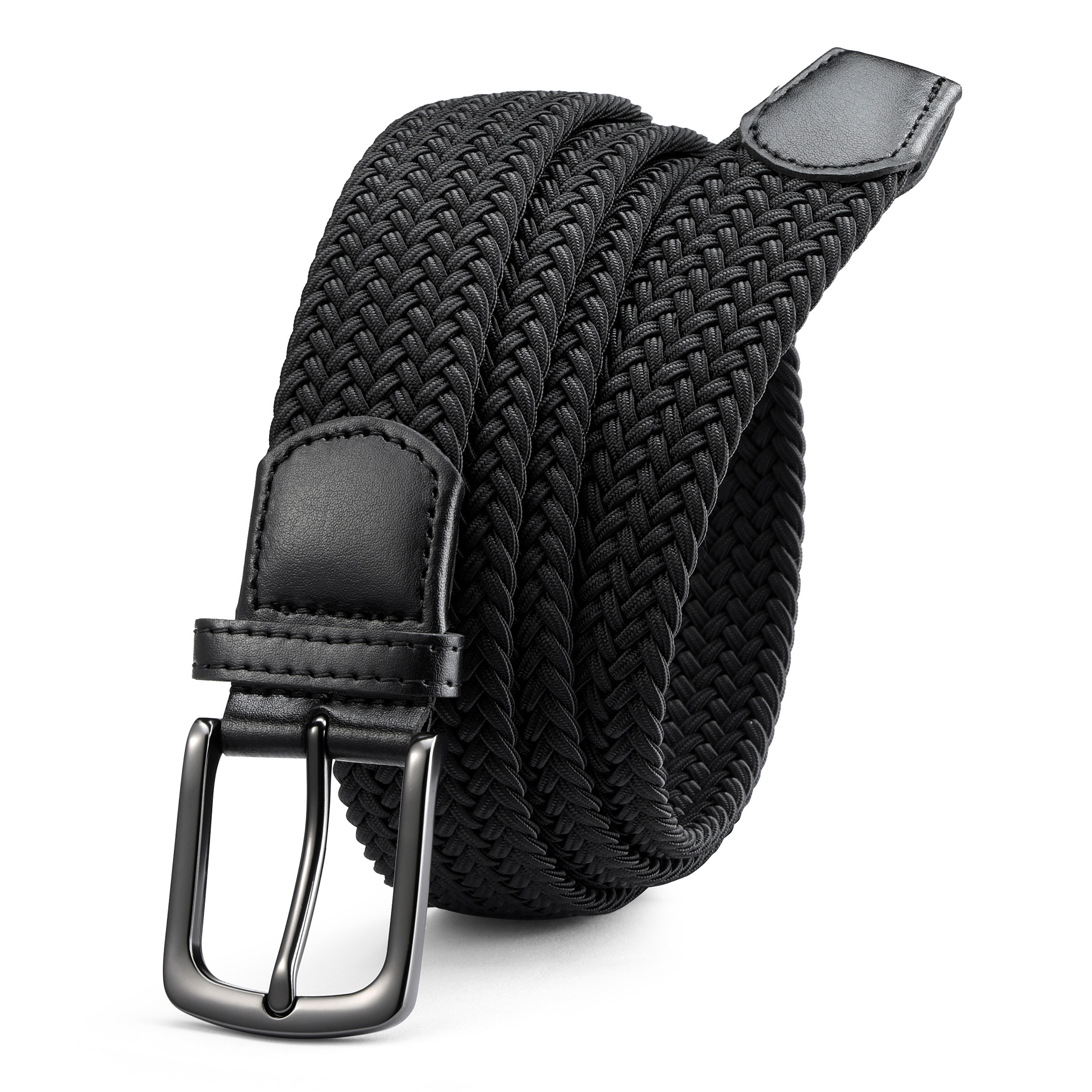 YOETEY Mens Belt Wowens Belt Elastic Braided Woven Belt, Belt for Casual Golf Pants 1 3/8"(35mm)