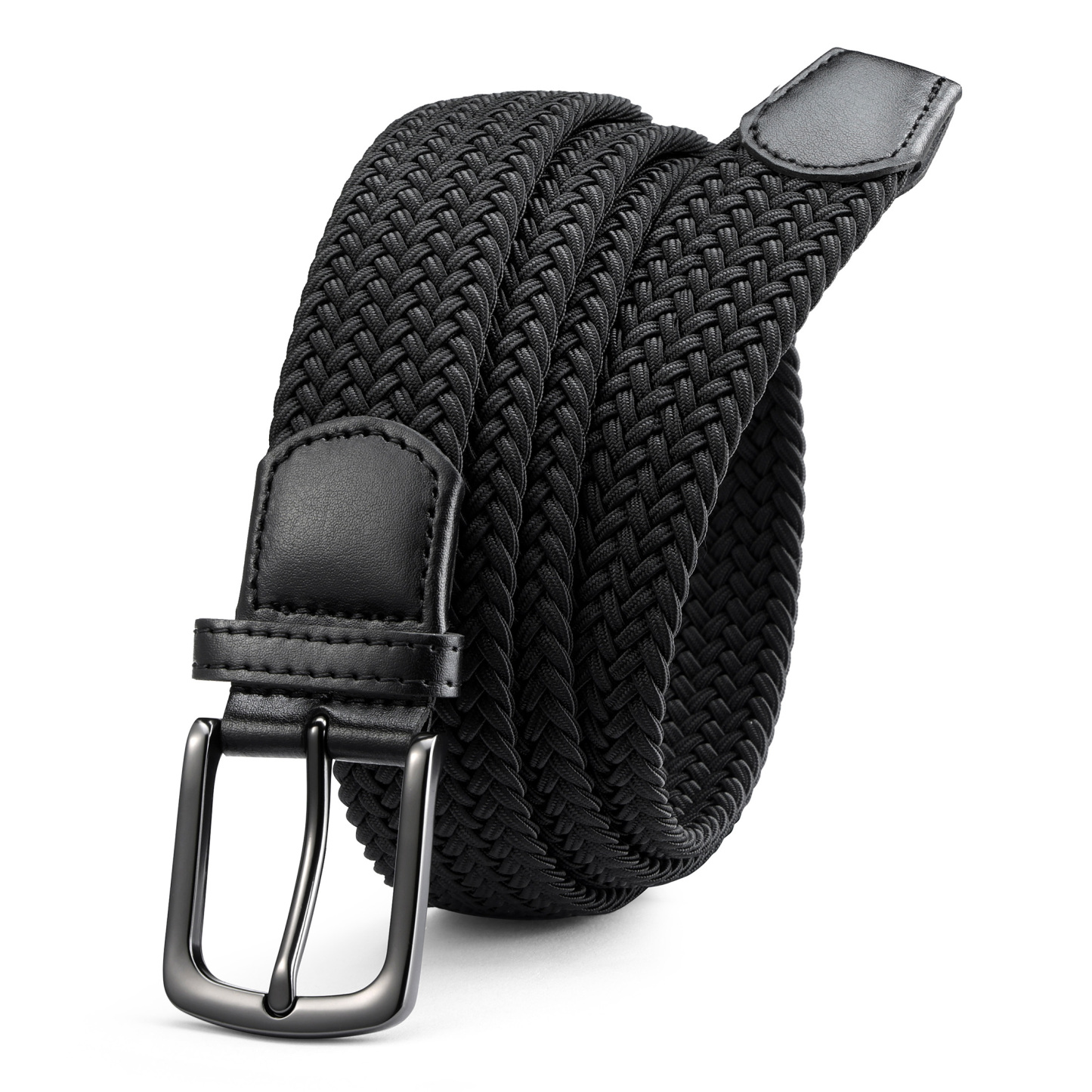 YOETEY Mens Belt Wowens Belt Elastic Braided Woven Belt, Belt for Casual Golf Pants 1 3/8"(35mm)